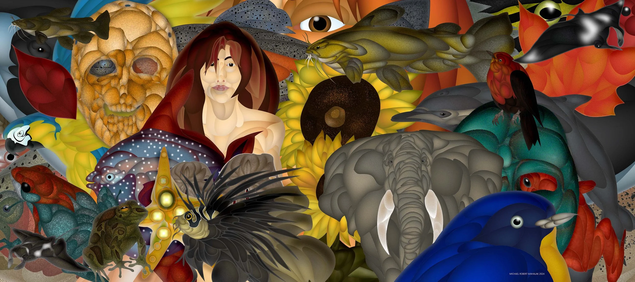 "Her Vision of Reality", Digital, 45" x 20", 2024