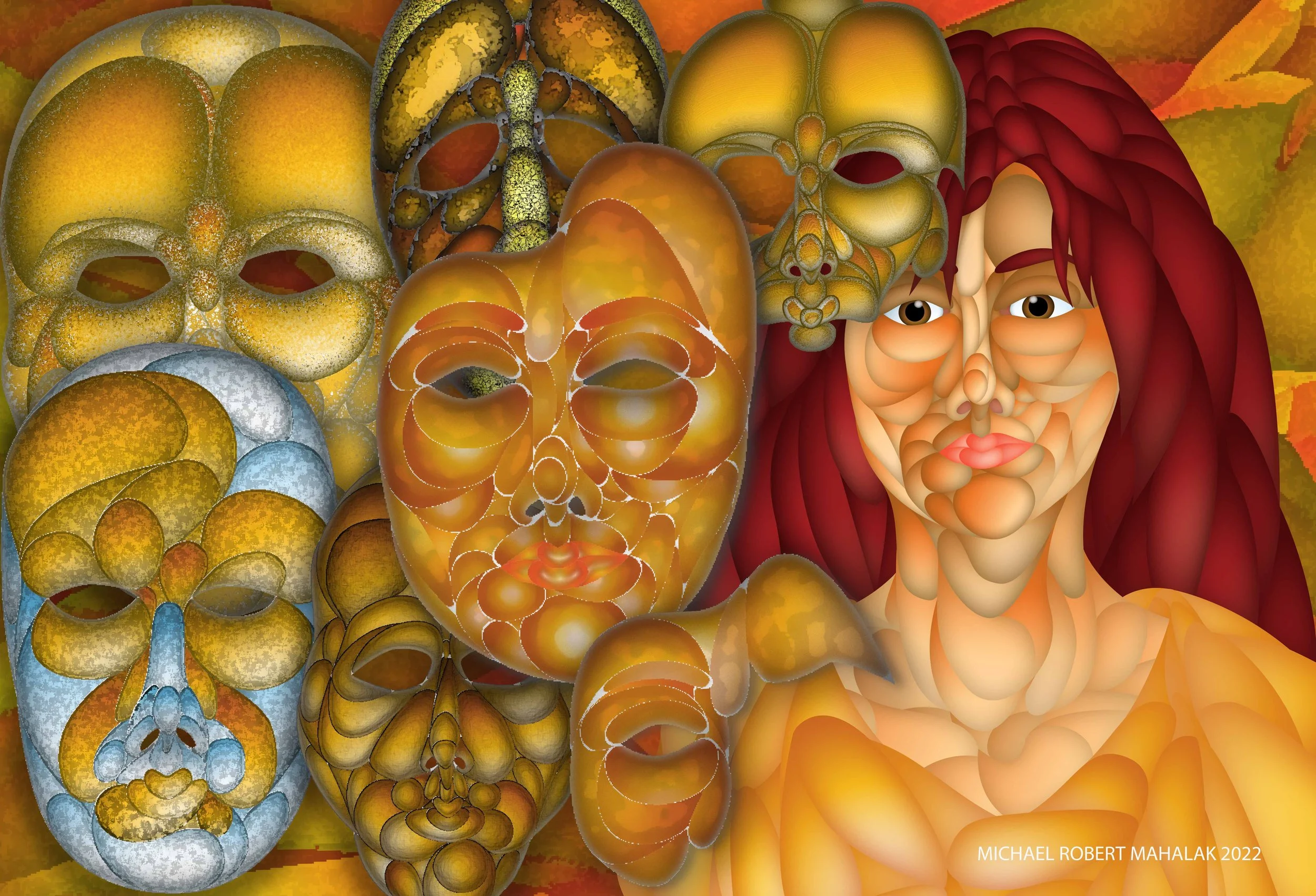 "She Perfers Gold", Digital, 16 1/2" x 13 1/4", 2022