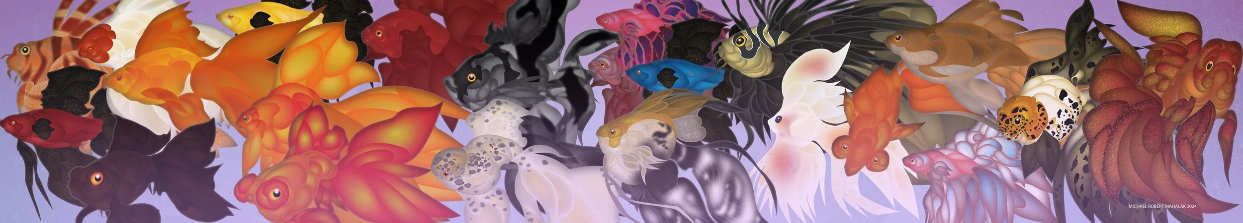 "Aquarium Life", Digital, 50" x 9", 2024