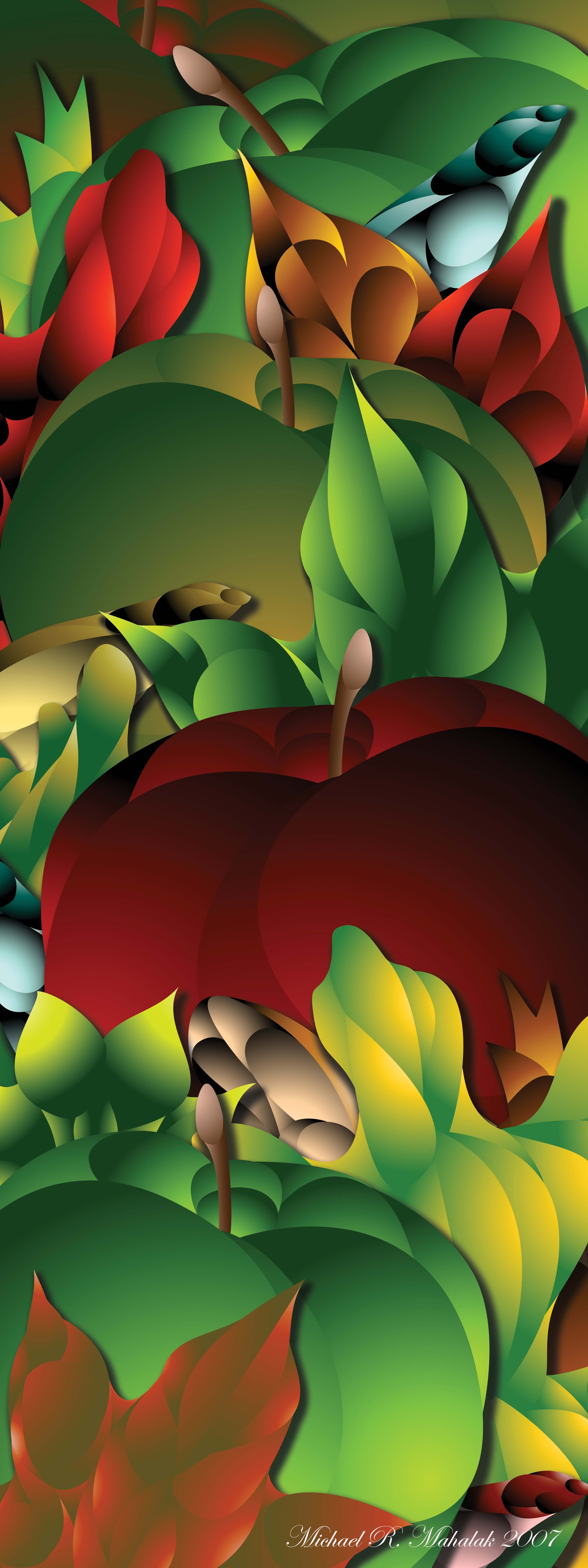 "Apple Orchure", Digital, 6" x 16", 2007