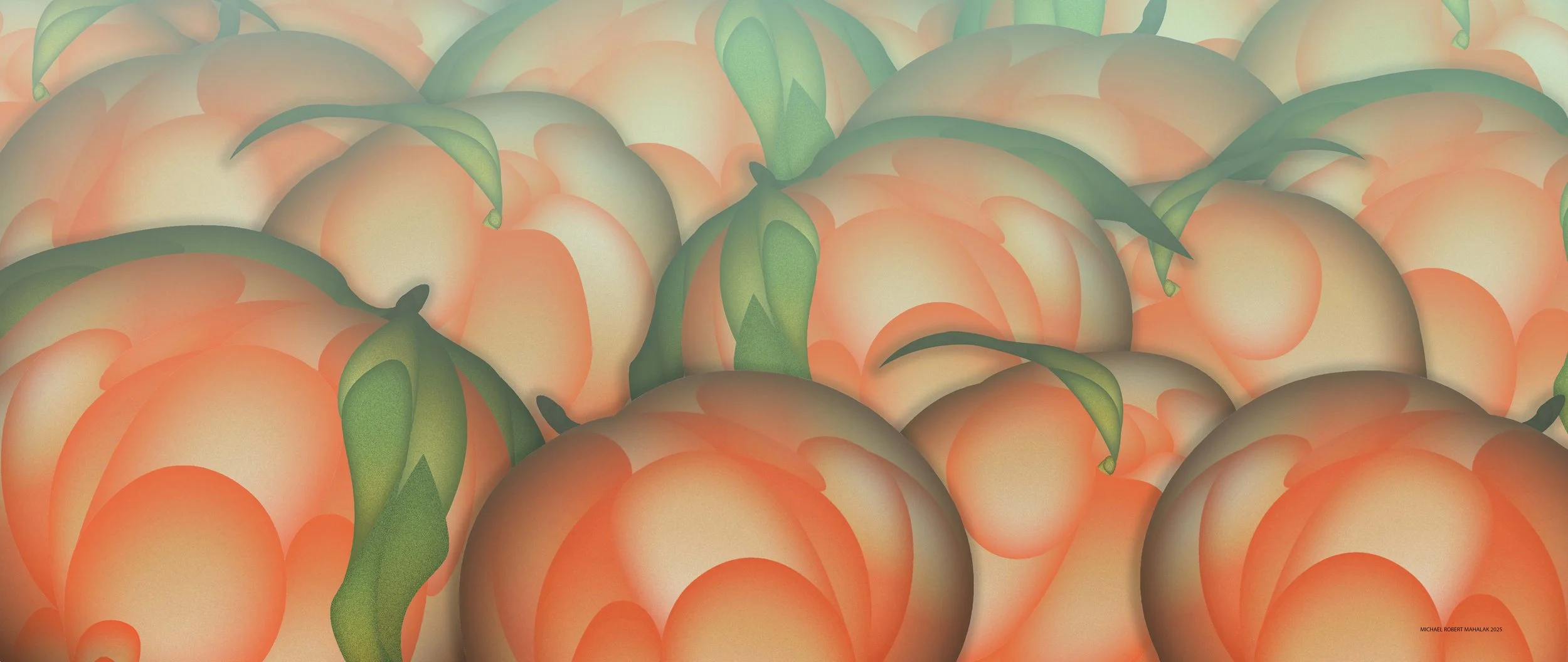 "Summer Fresh Pick Peaches", Digital, 45" x 19", 2024