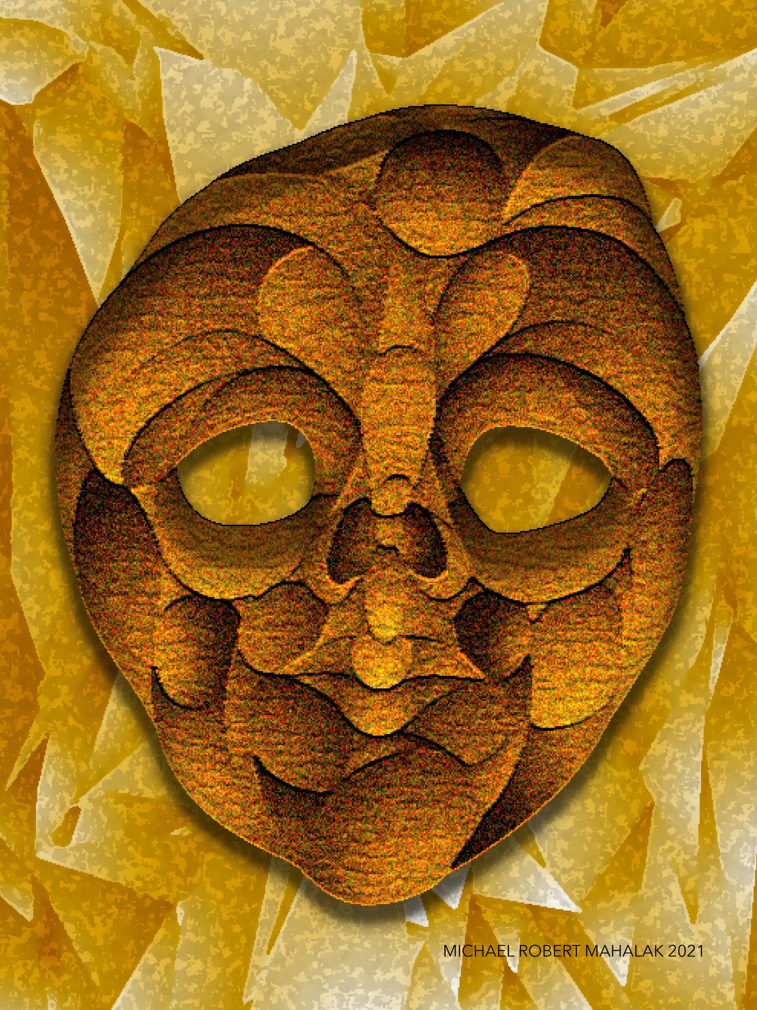 " Forgotten Tribal Mask",Digital, 9" x 12",2021