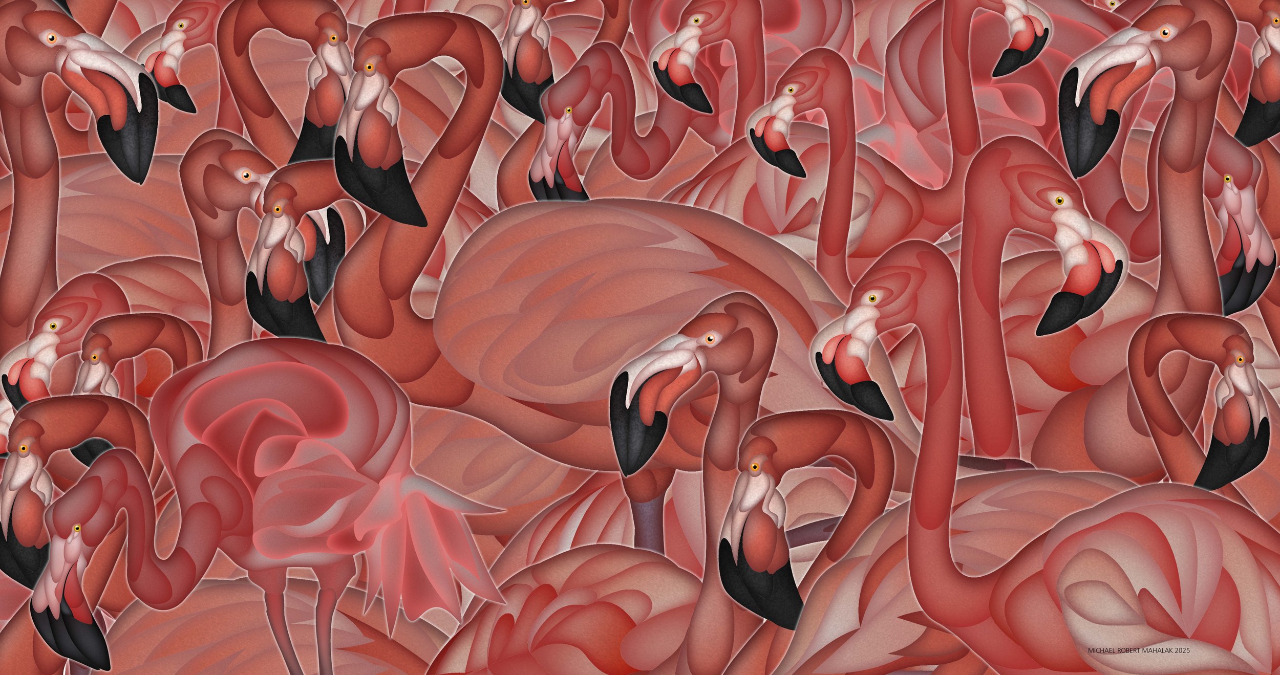 "Pink Flamingos" Digital Print
