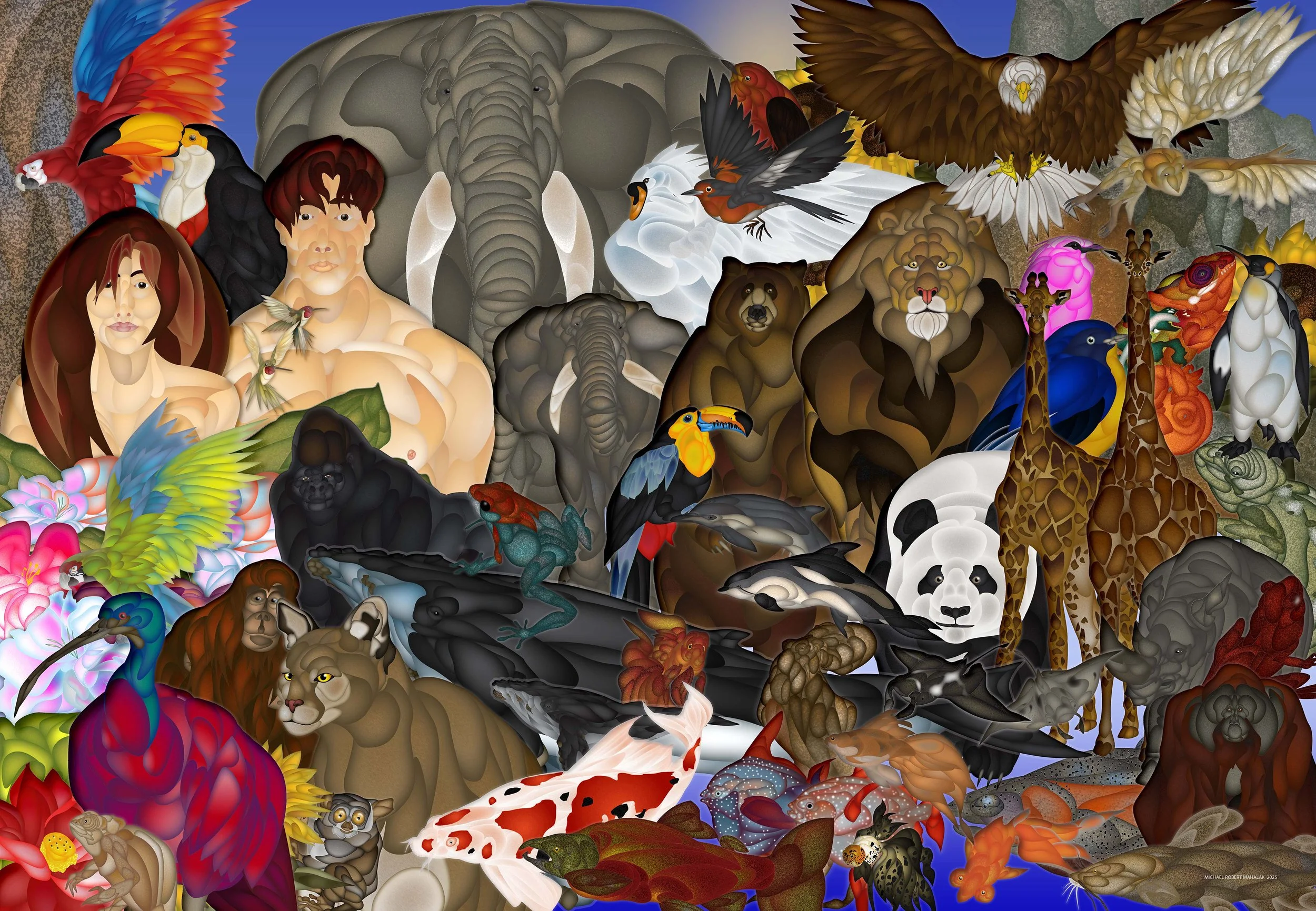 " In His Creations "
Digital, 65" x 45", 2025