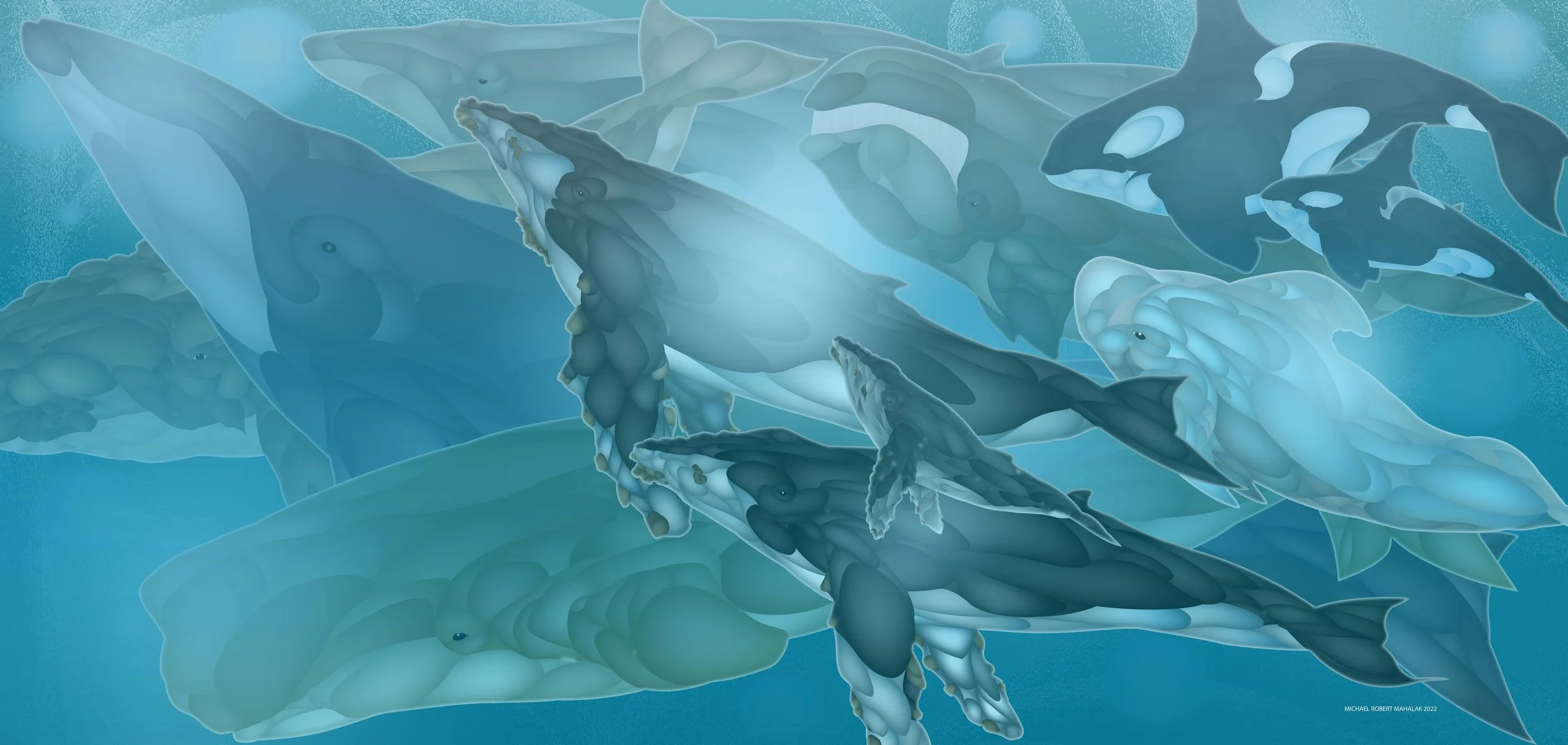 "The Great Whale's Ballad", Digital, 40" x 19", 2022