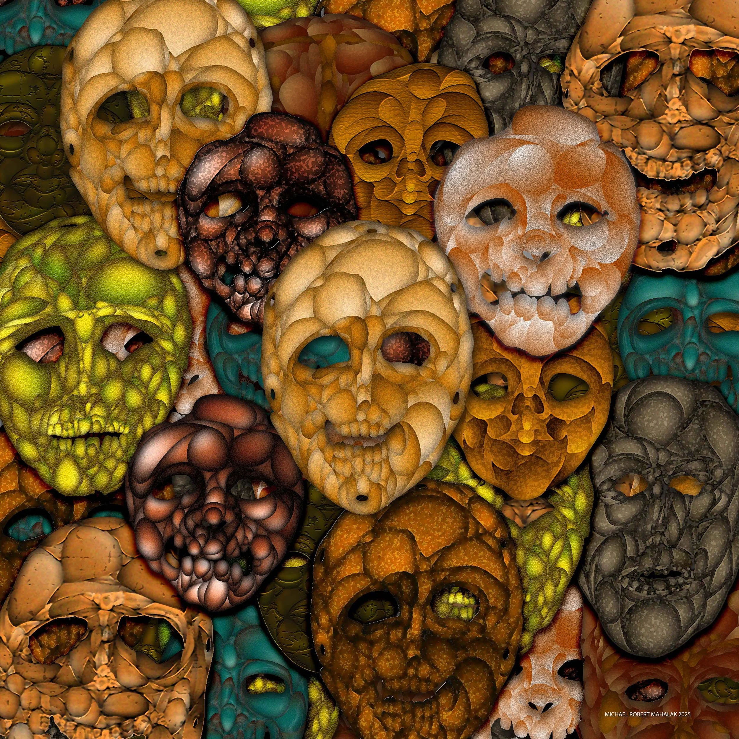 'False Faces"
Digital, 27" x 27", 2025