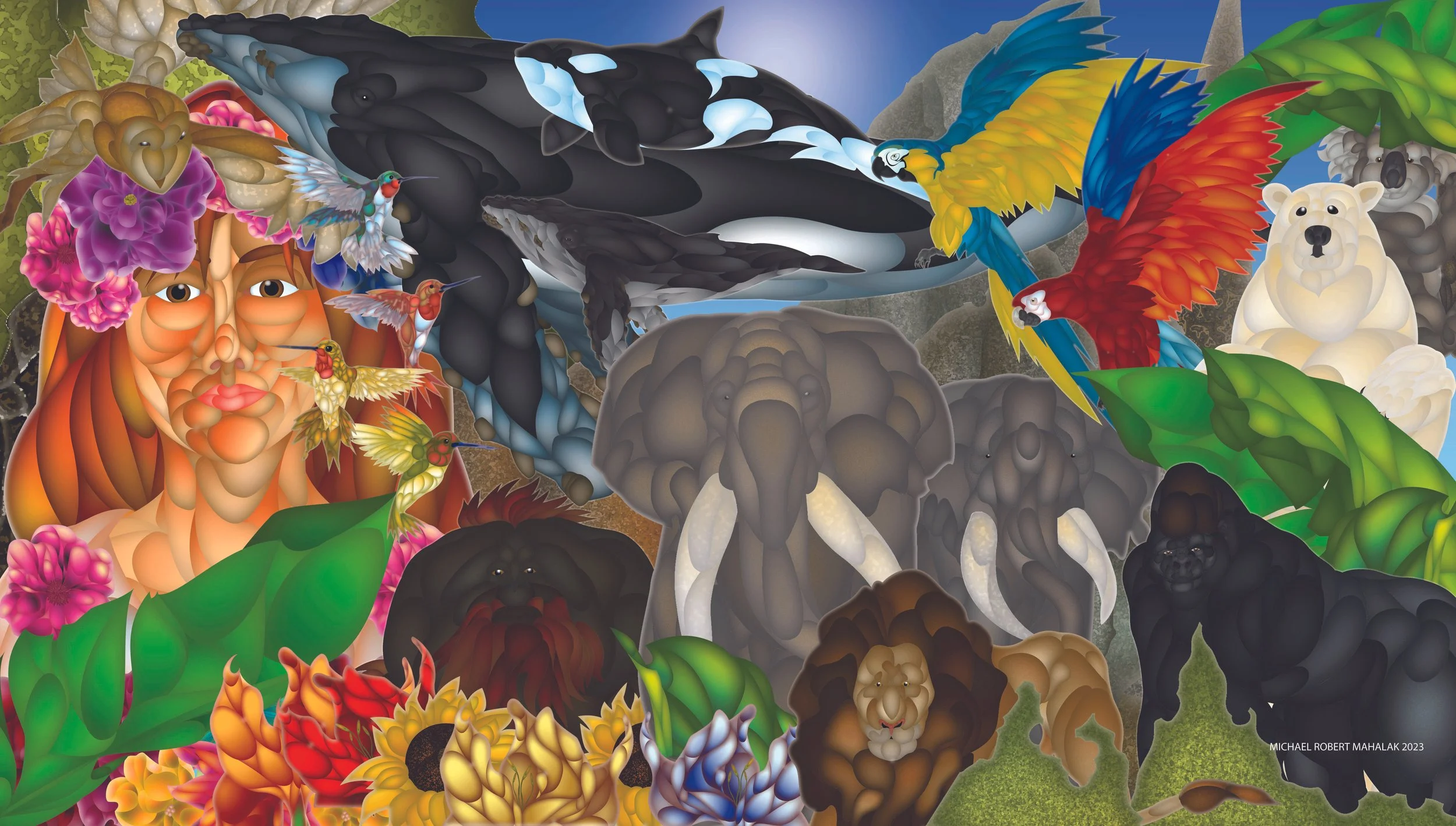 "Mother Earth", Digital, 18 1/2" x 10 1/2", 2023