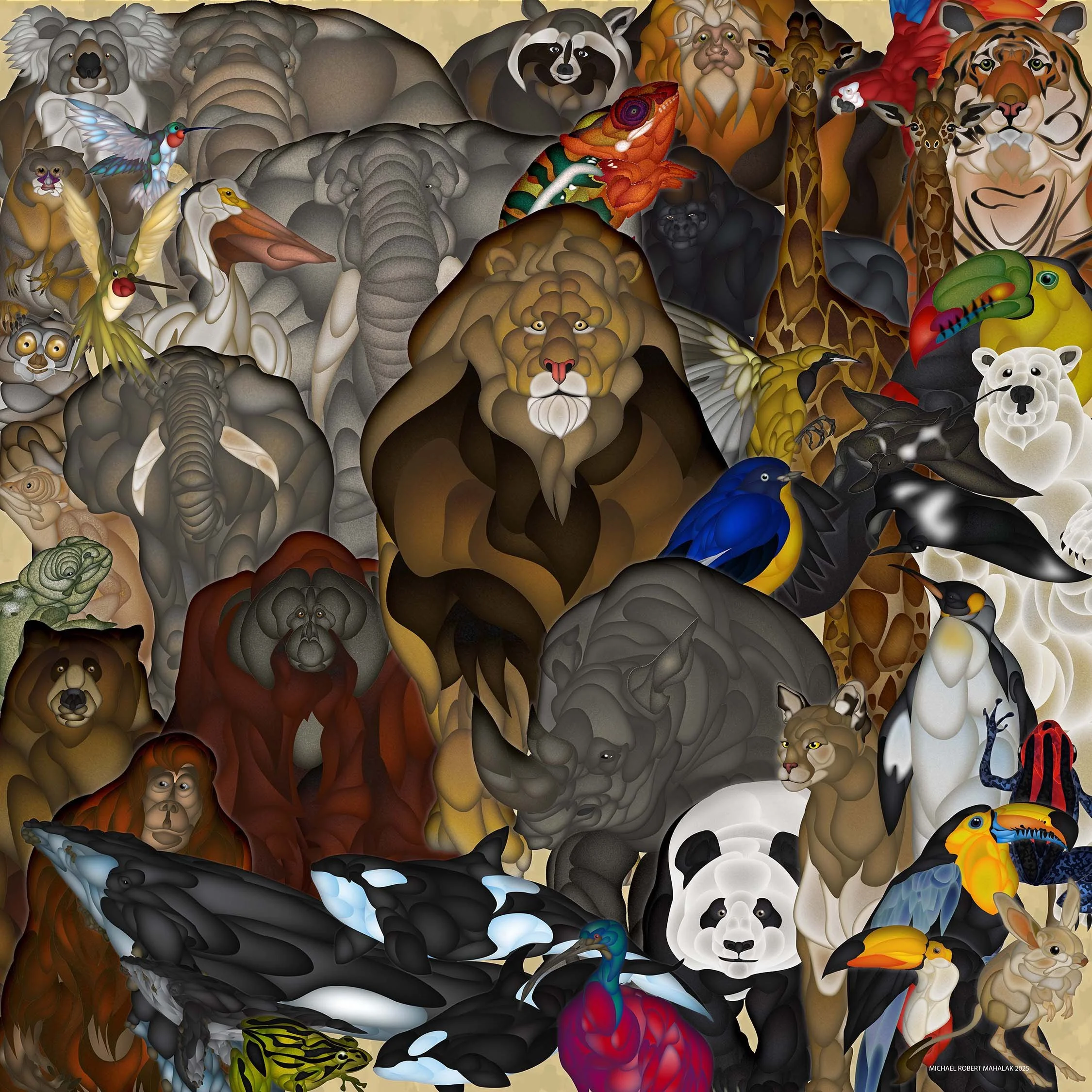 "The Great Animal Kingdom"
Digital, 30" x 30", 2025