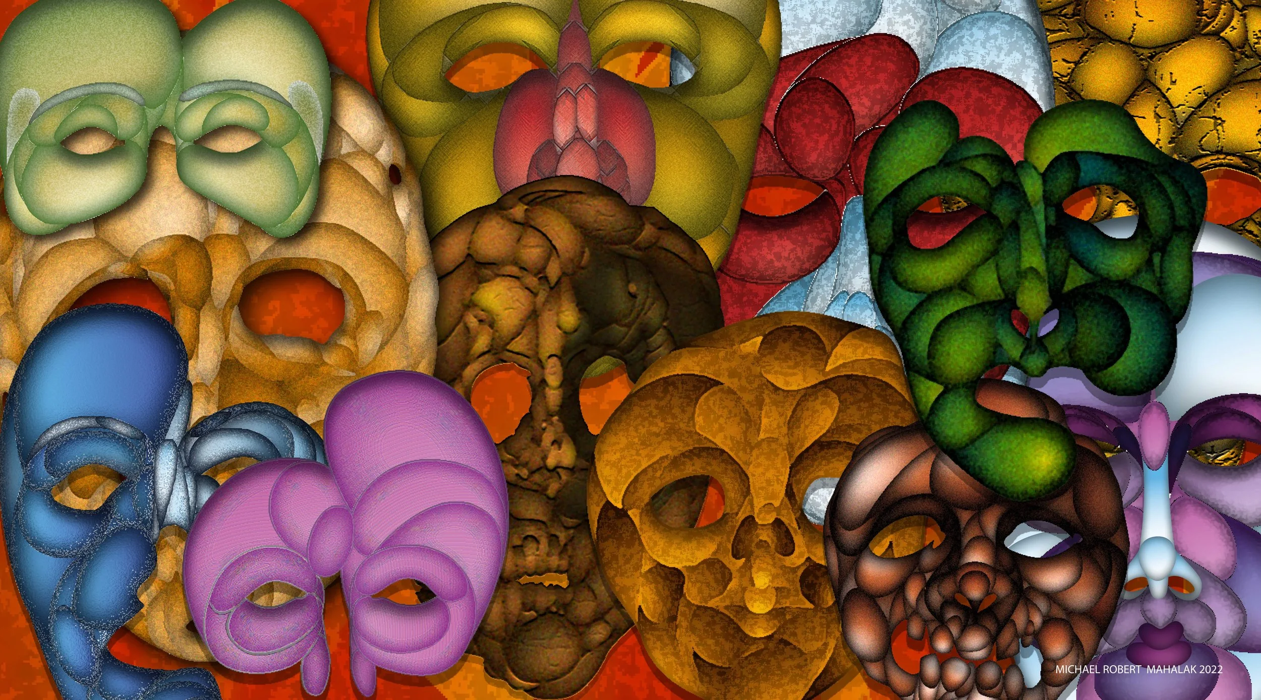 " Mask Thur History", Digital, 18" x 10", 2022
