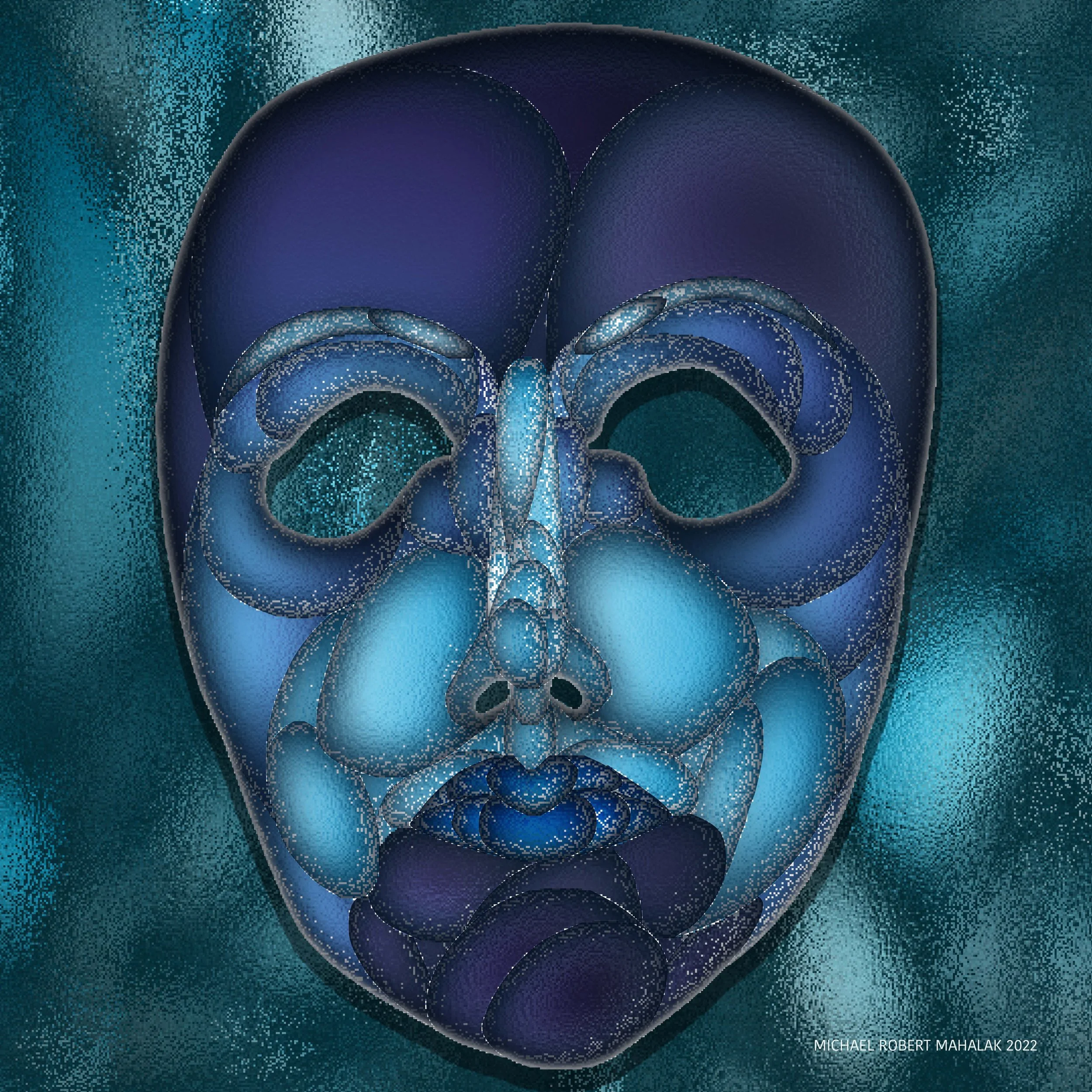 "Mask Made of Ice", Digital, 9" x 9", 2022