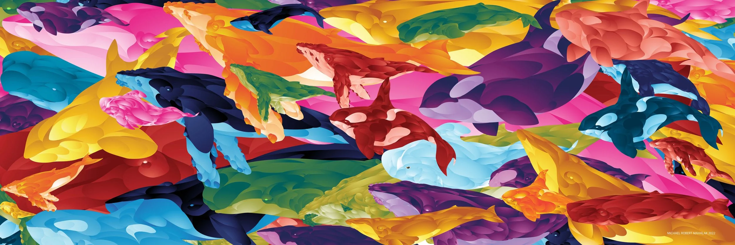 "Whales", Digital, 12" x 36", 2022
