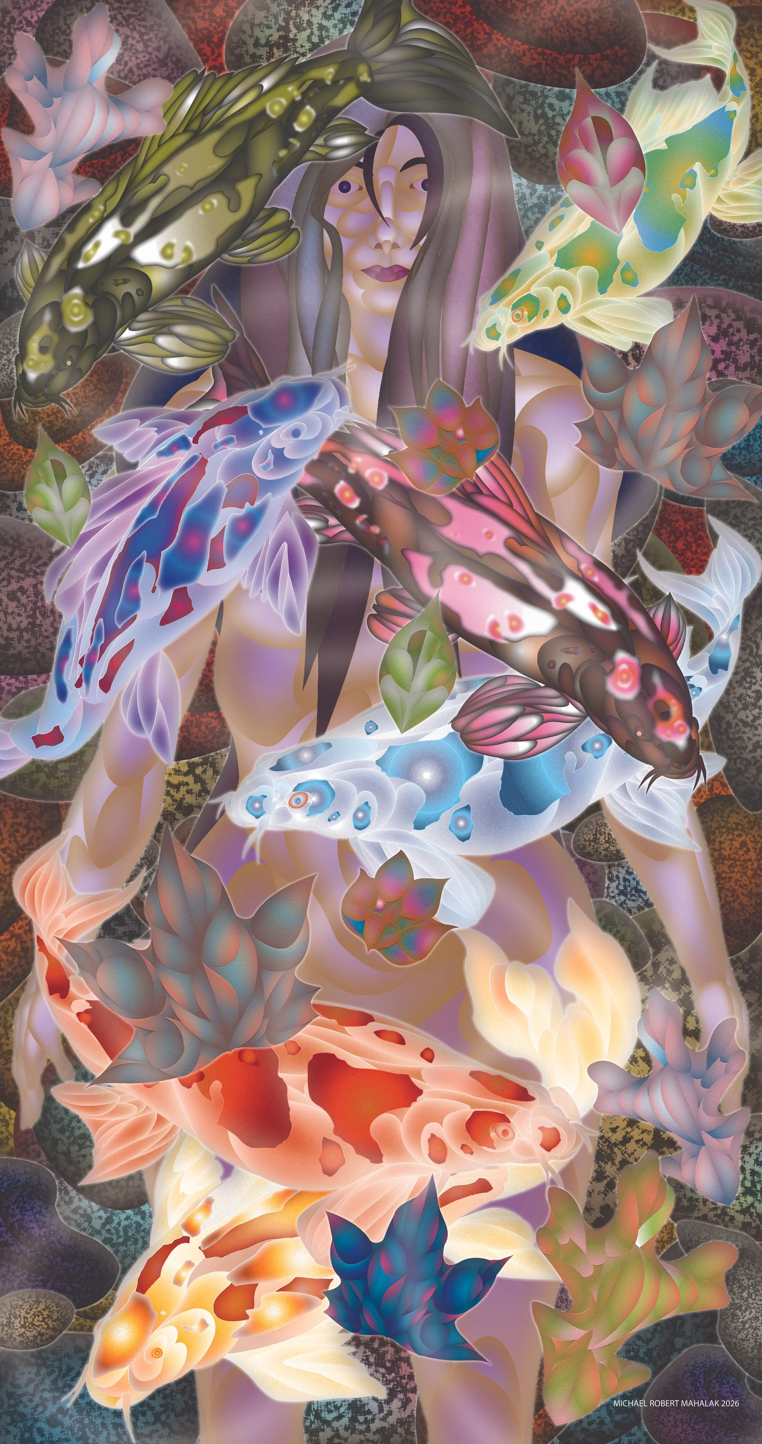 "Quite Day Swim", Digital, 19" X 36", 2026