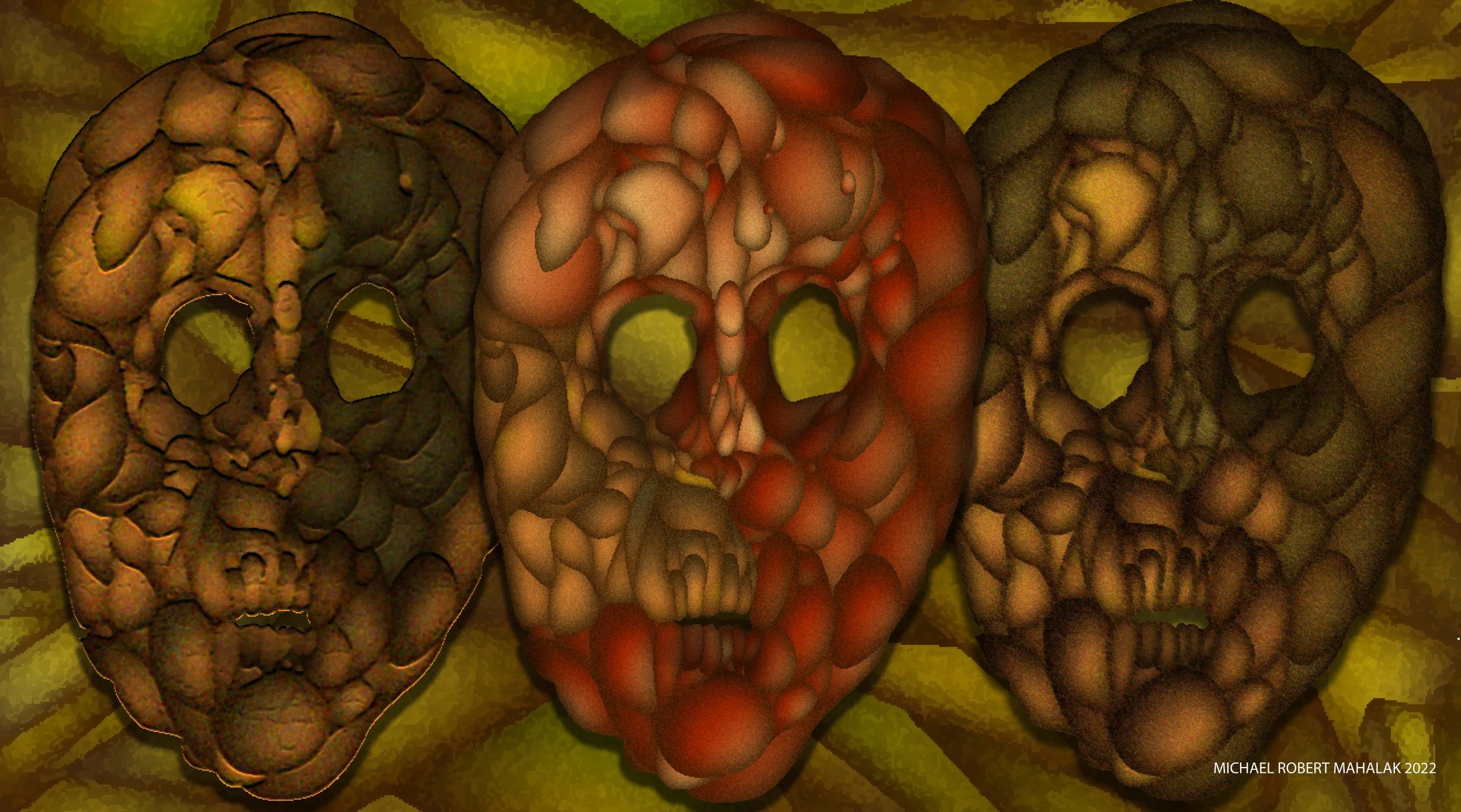 "Lost Ancient Masks", Digital, 17.99" x 10", 2022