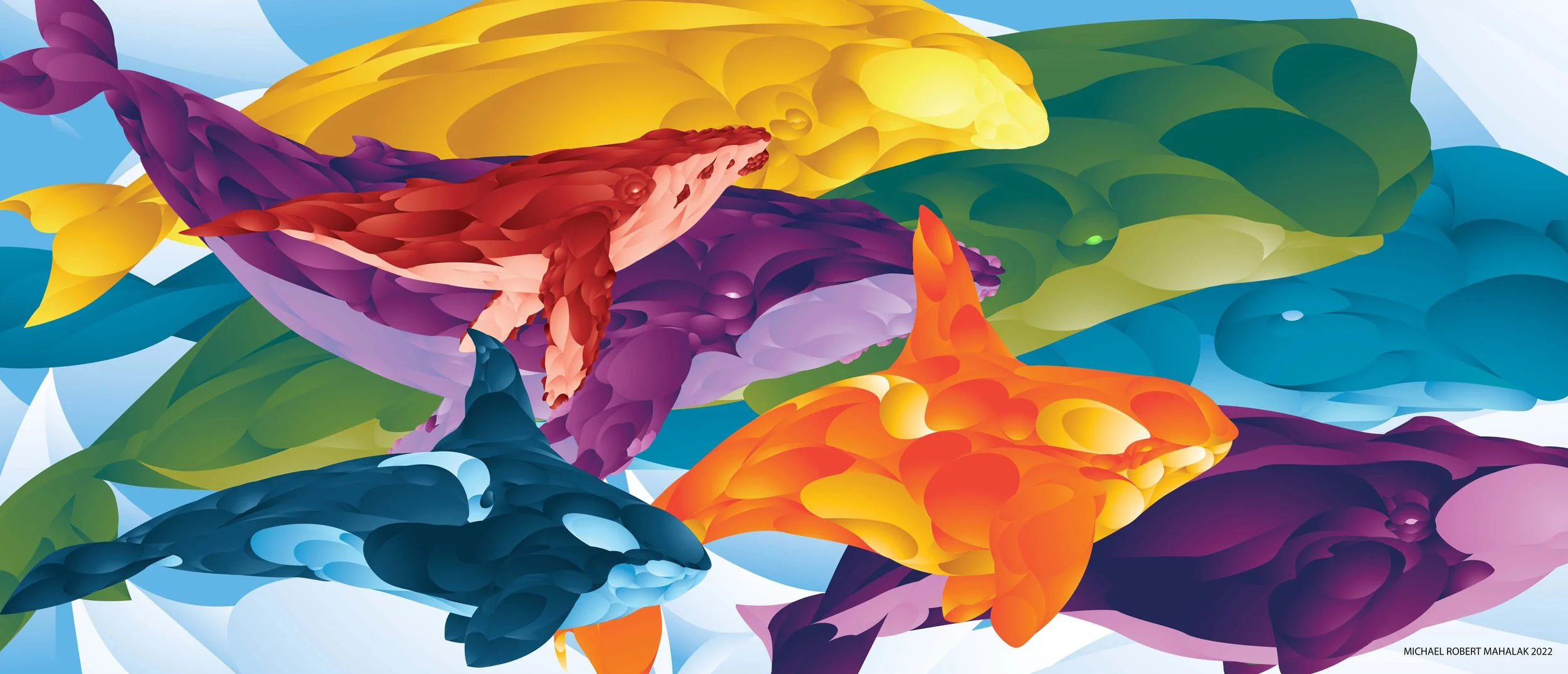 "Parade of Whale", Digital, 18.6" x 8", 2022