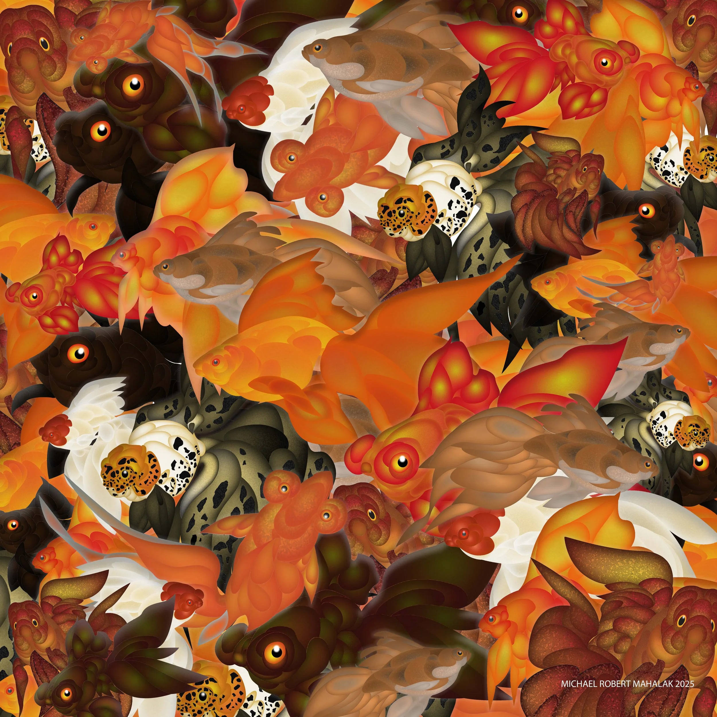 Nothing But Gold Fishes"
Digital, 19" x 19", 2025