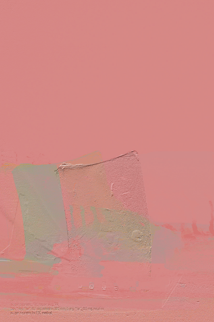 An abstract image with a pink background and textured beige shapes.