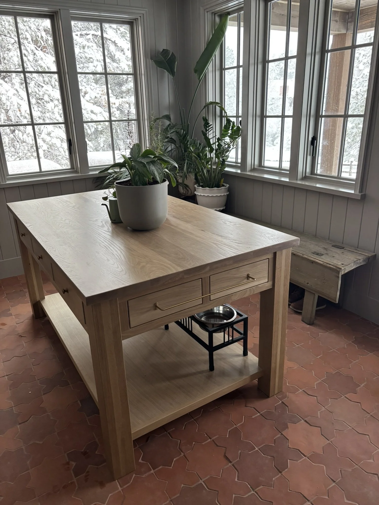 Mudroom Table and Paneling