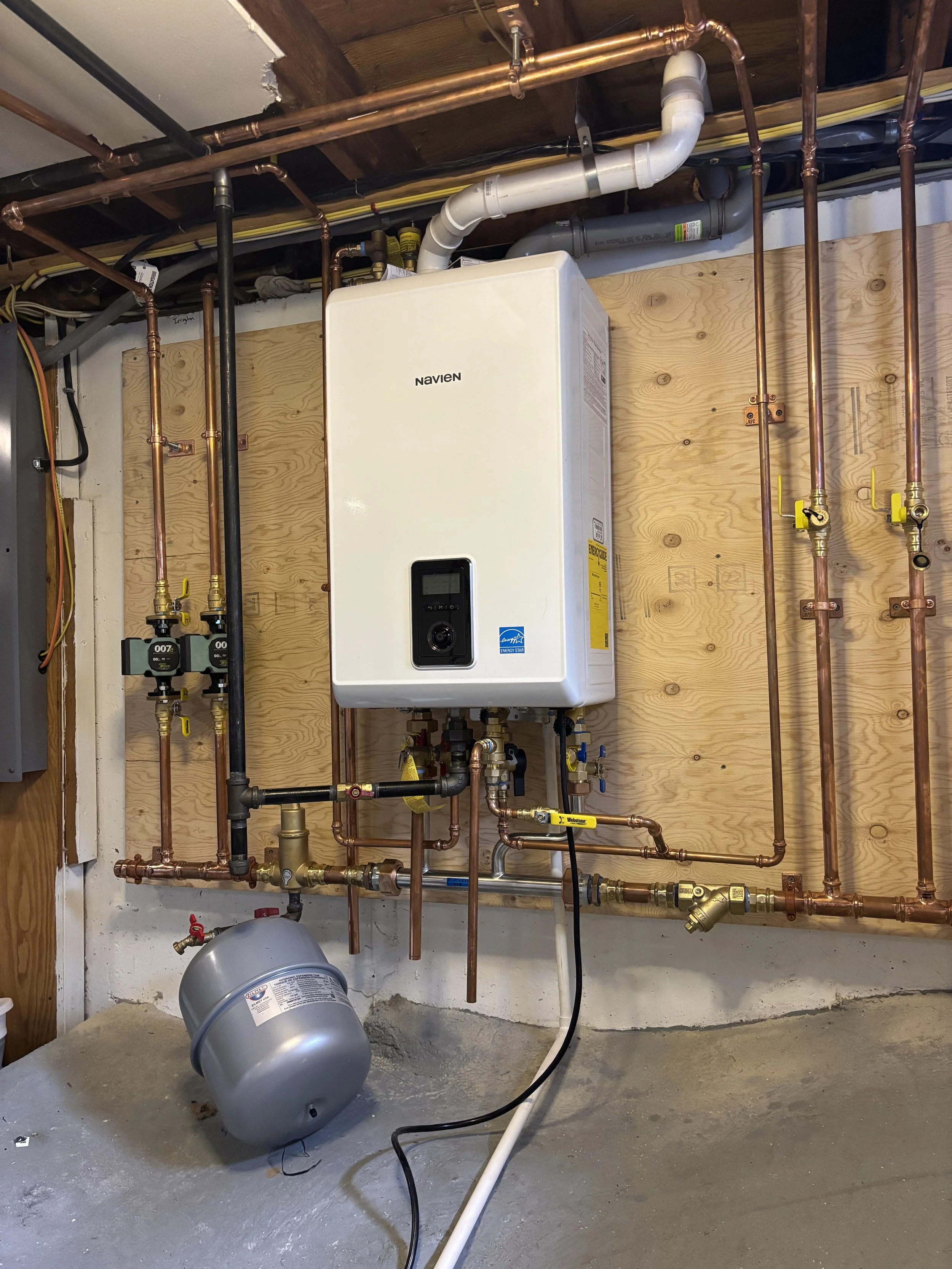 Navien tankless water heater/ boiler installation