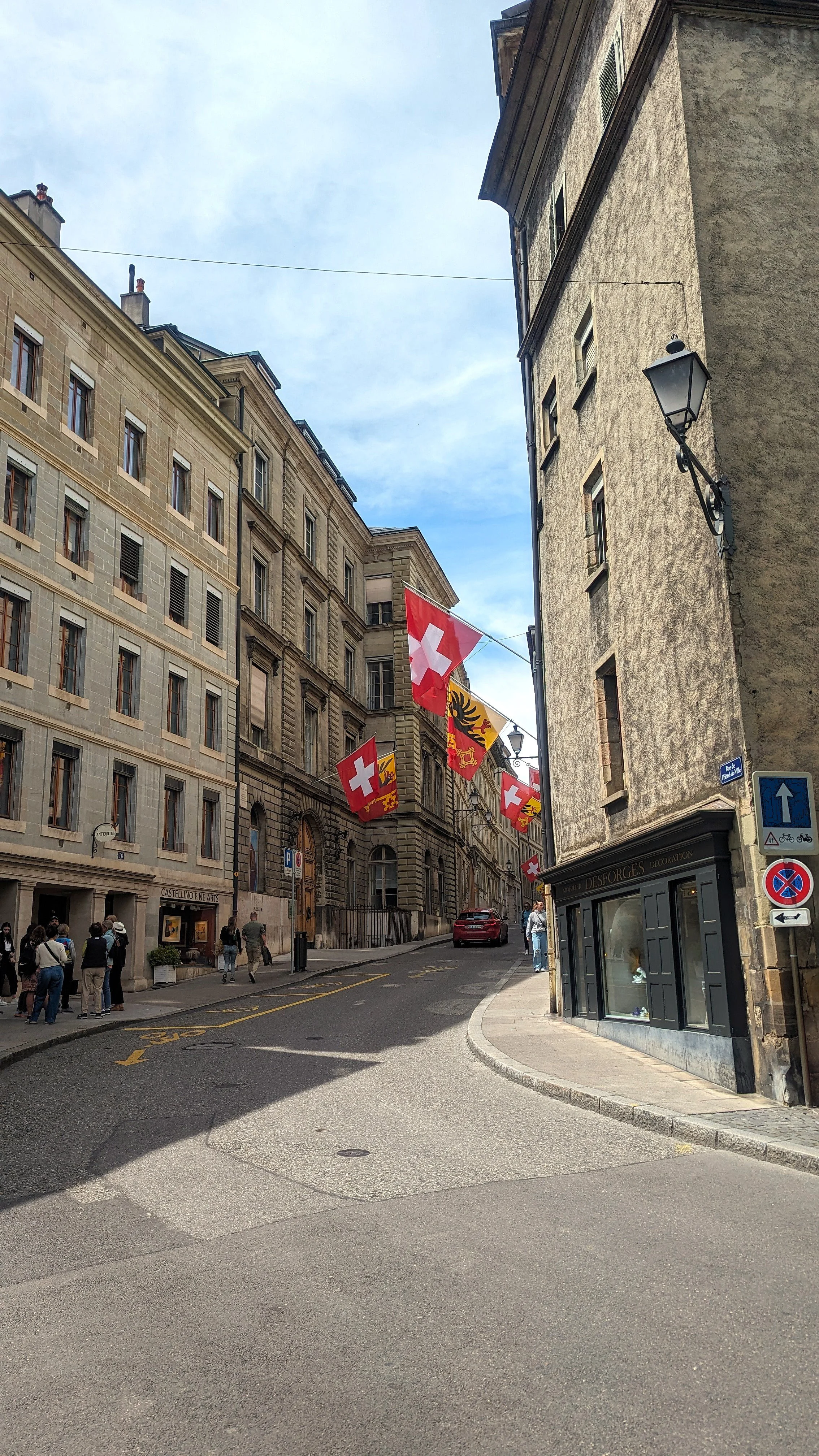 Swiss flags in Geneva