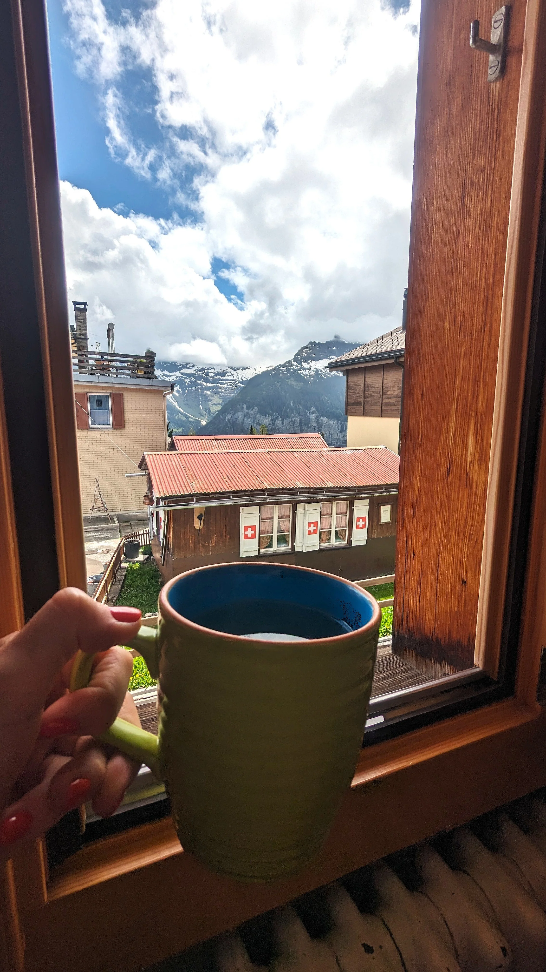 Tea with a view of the Alps