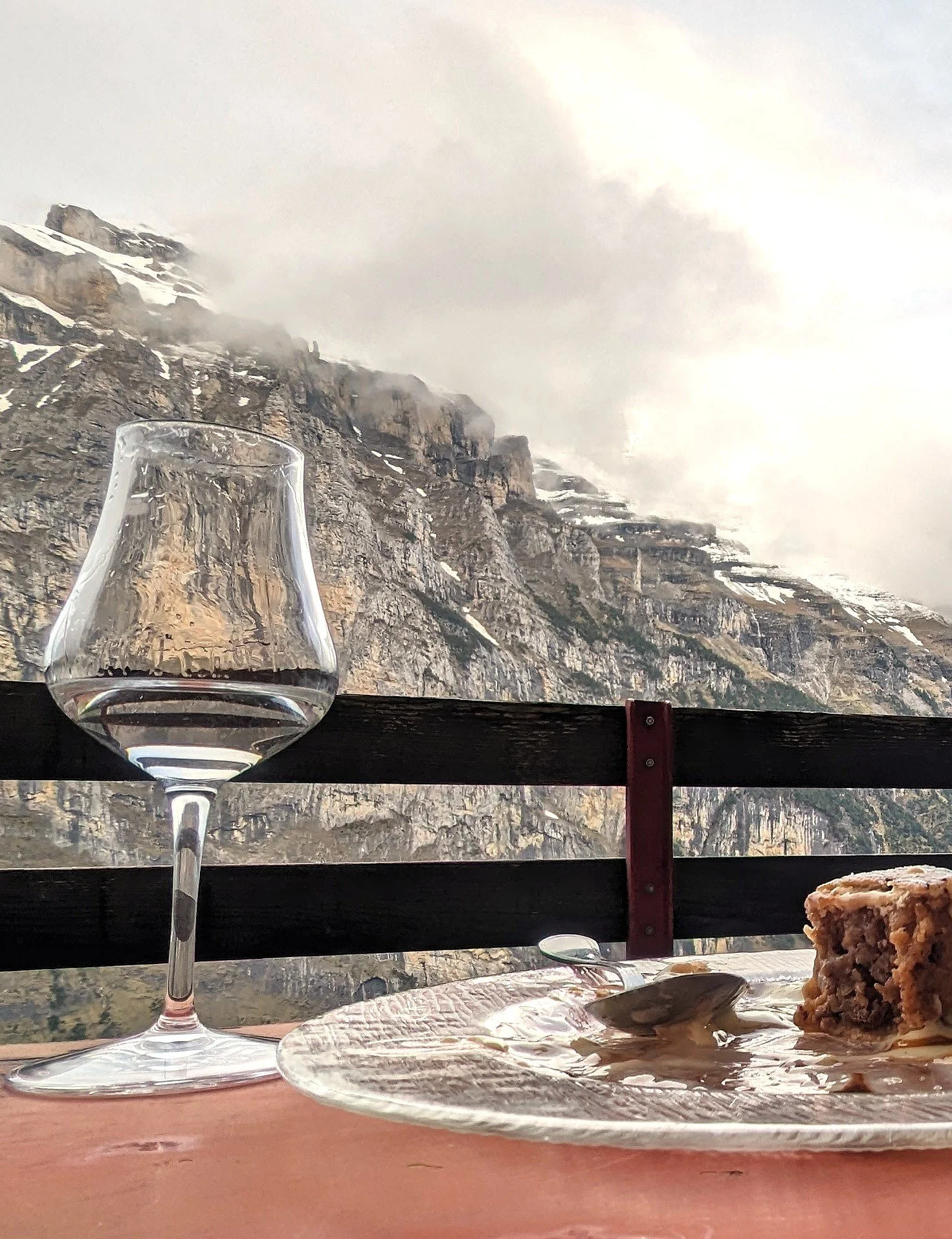Dessert with Alpine view