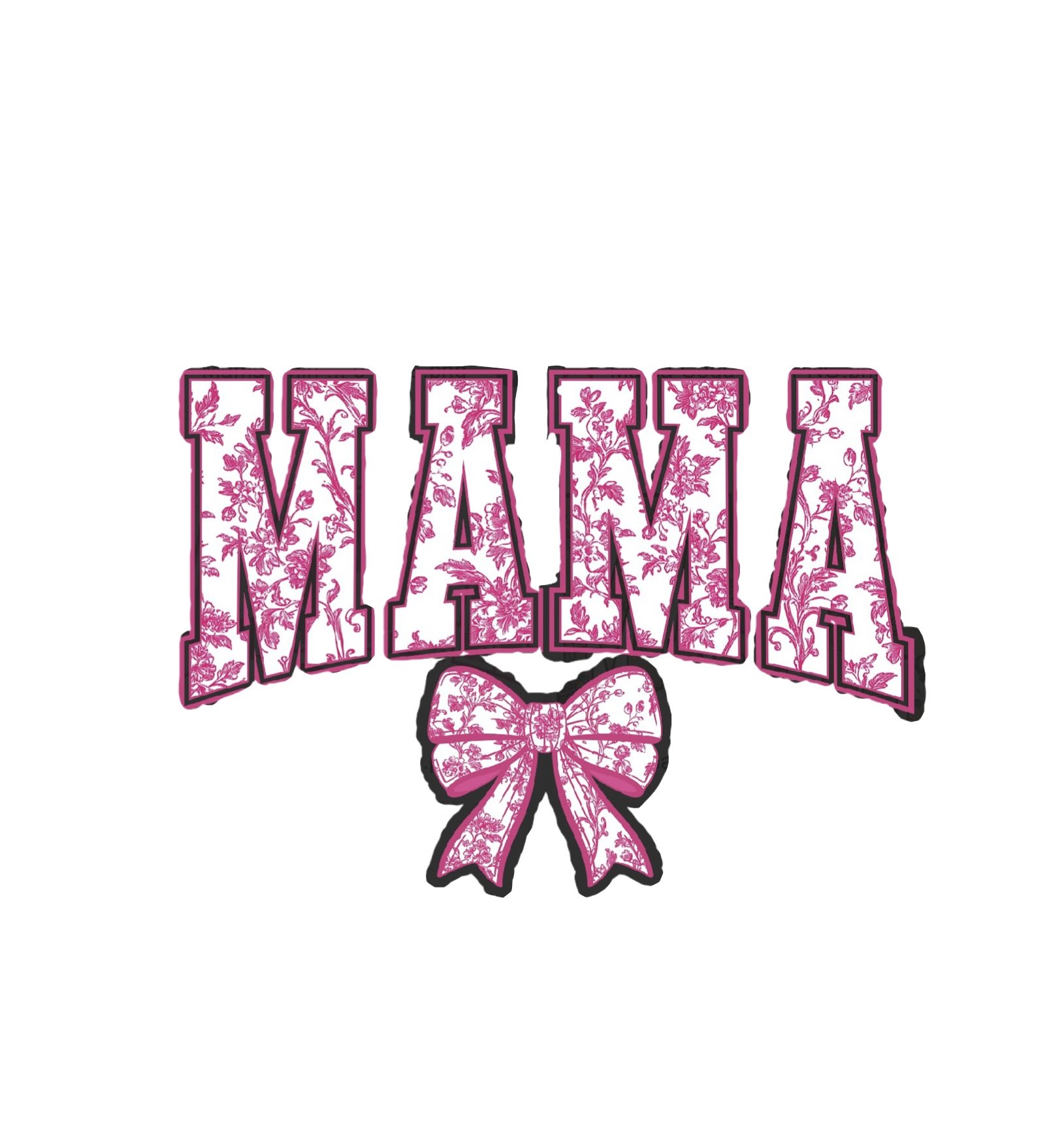 Pink toile bow mama