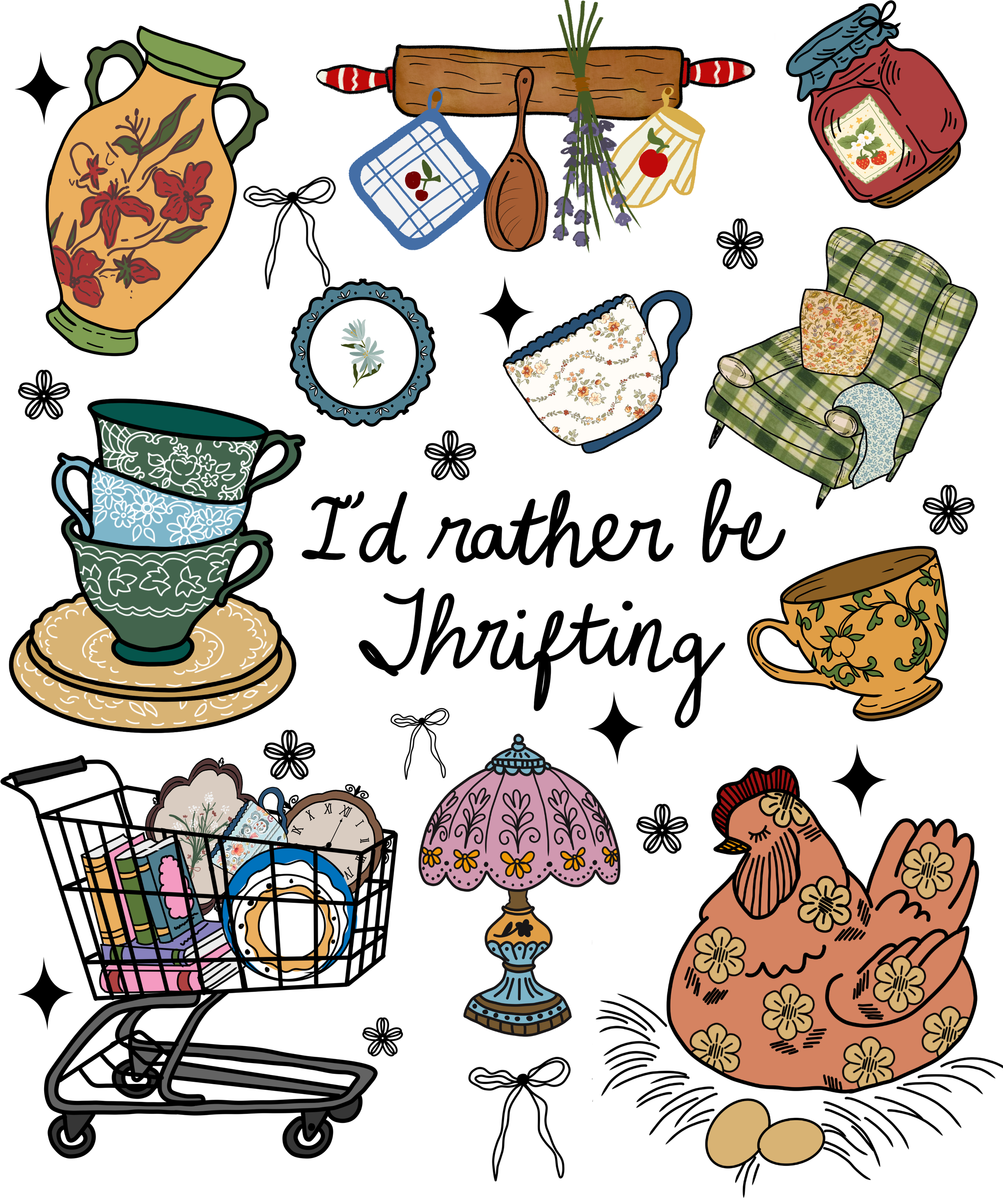 Vintage thrifting collage