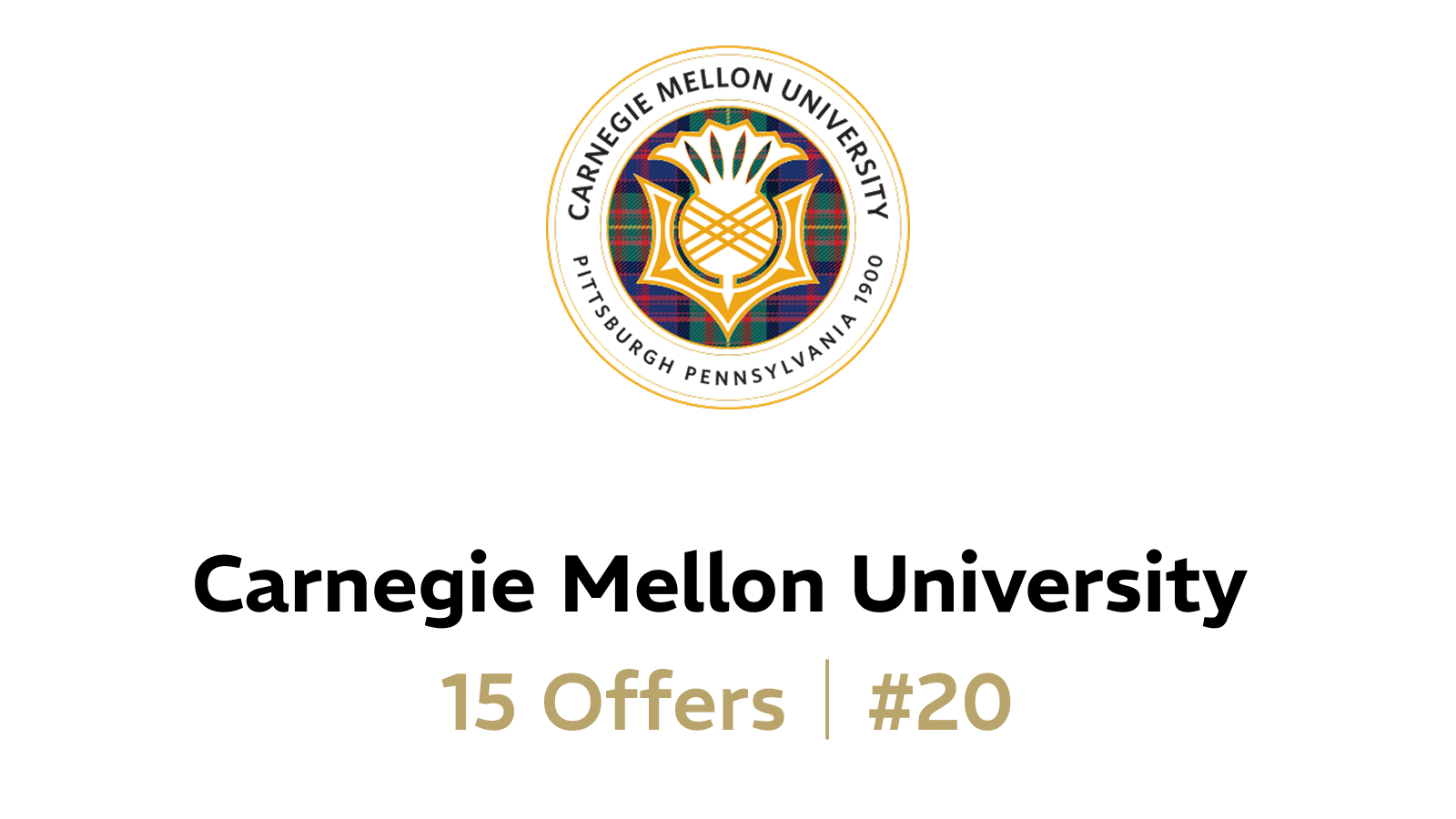 The Carnegie Mellon University logo featuring a tartan pattern, the school's name, and the location Pittsburgh Pennsylvania, with the text 'Fall 2023' below.