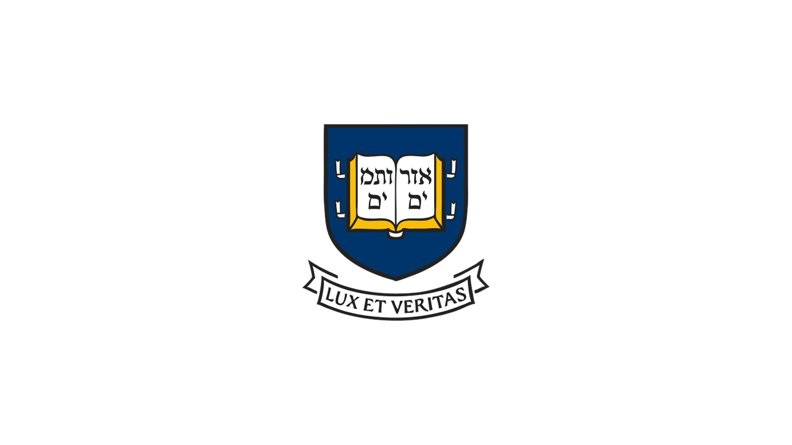 Harvard University logo featuring a shield with an open book and Hebrew text, with the Latin motto 'Lux et Veritas' below.