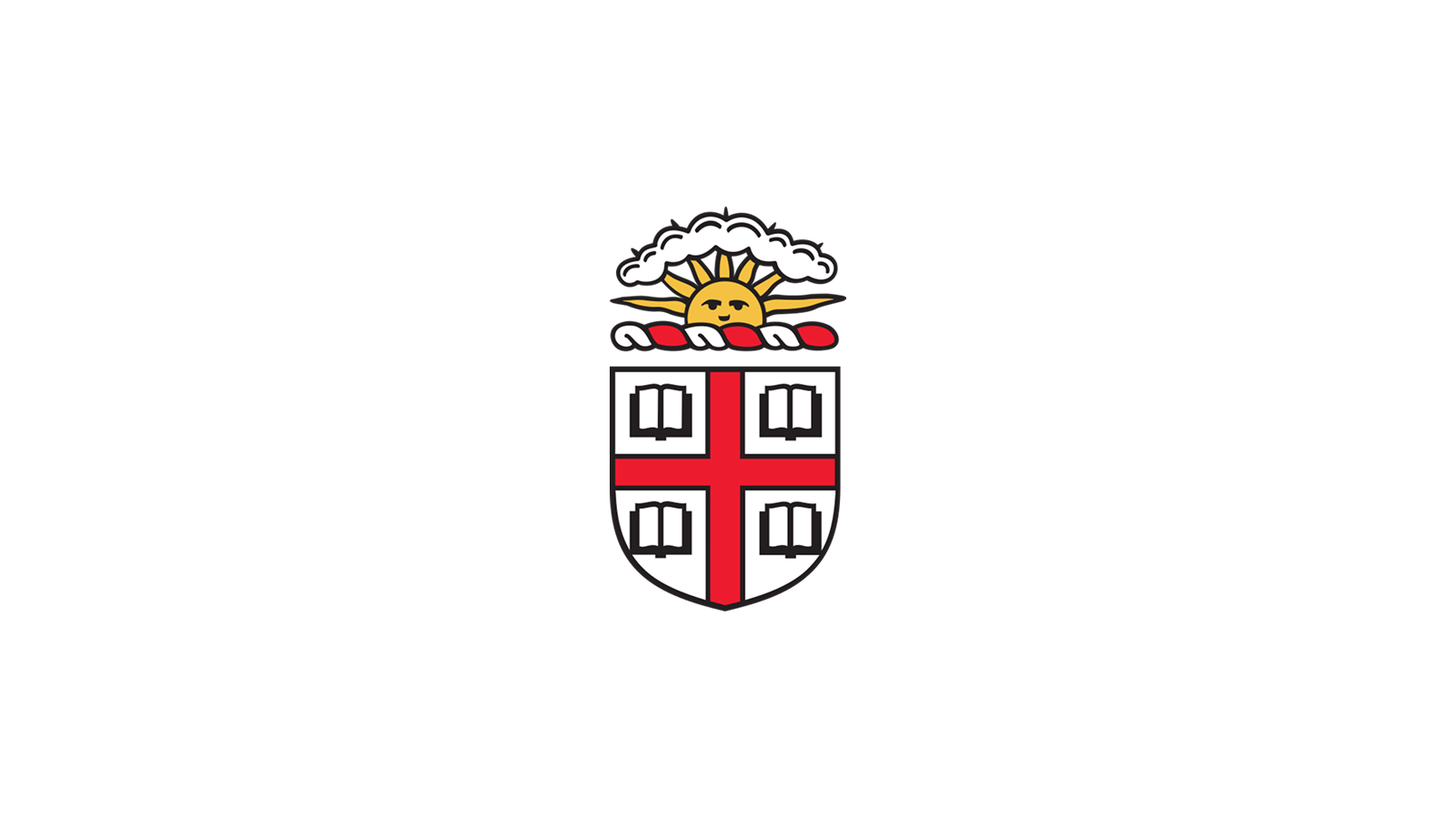 Flag of Maryland with a crest featuring a smiling sun behind clouds and a shield with a red cross and open books.