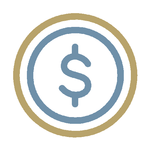 Illustration of a coin with a dollar sign.