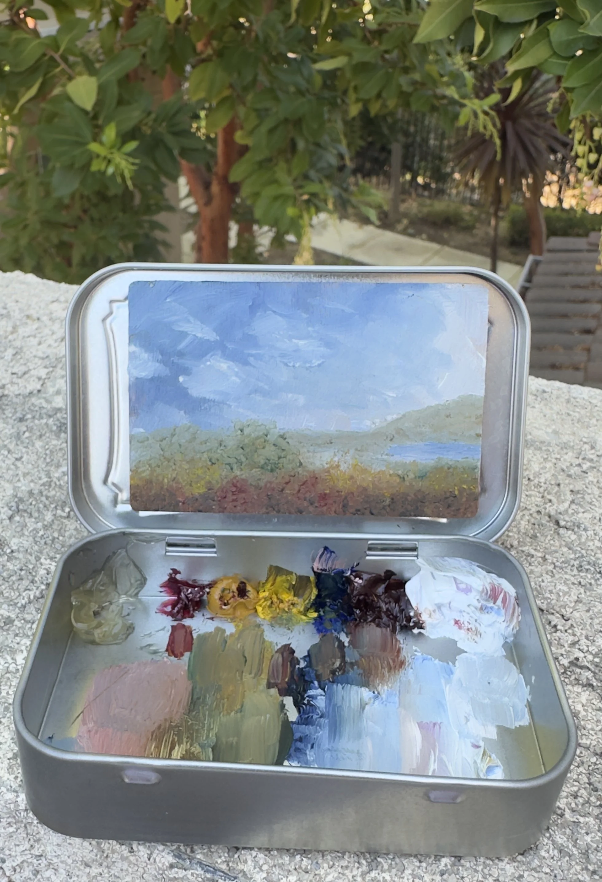 This Day on Repeat, Bataquitos Lagoon | Original Plein Air Oil | Altoids Tin Series