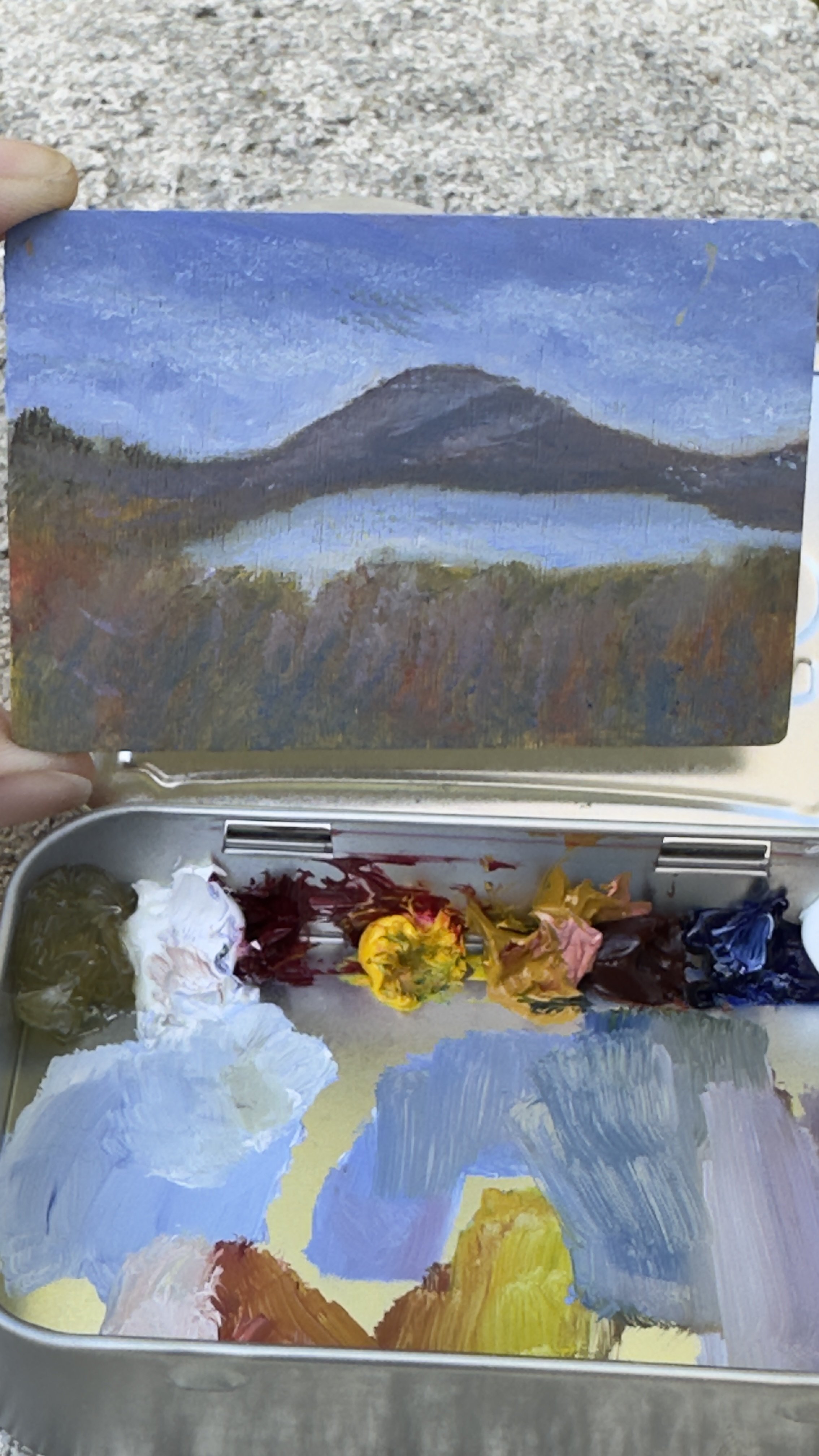 bataquitos lagoon april original plein air oil painting altoids tin california coast