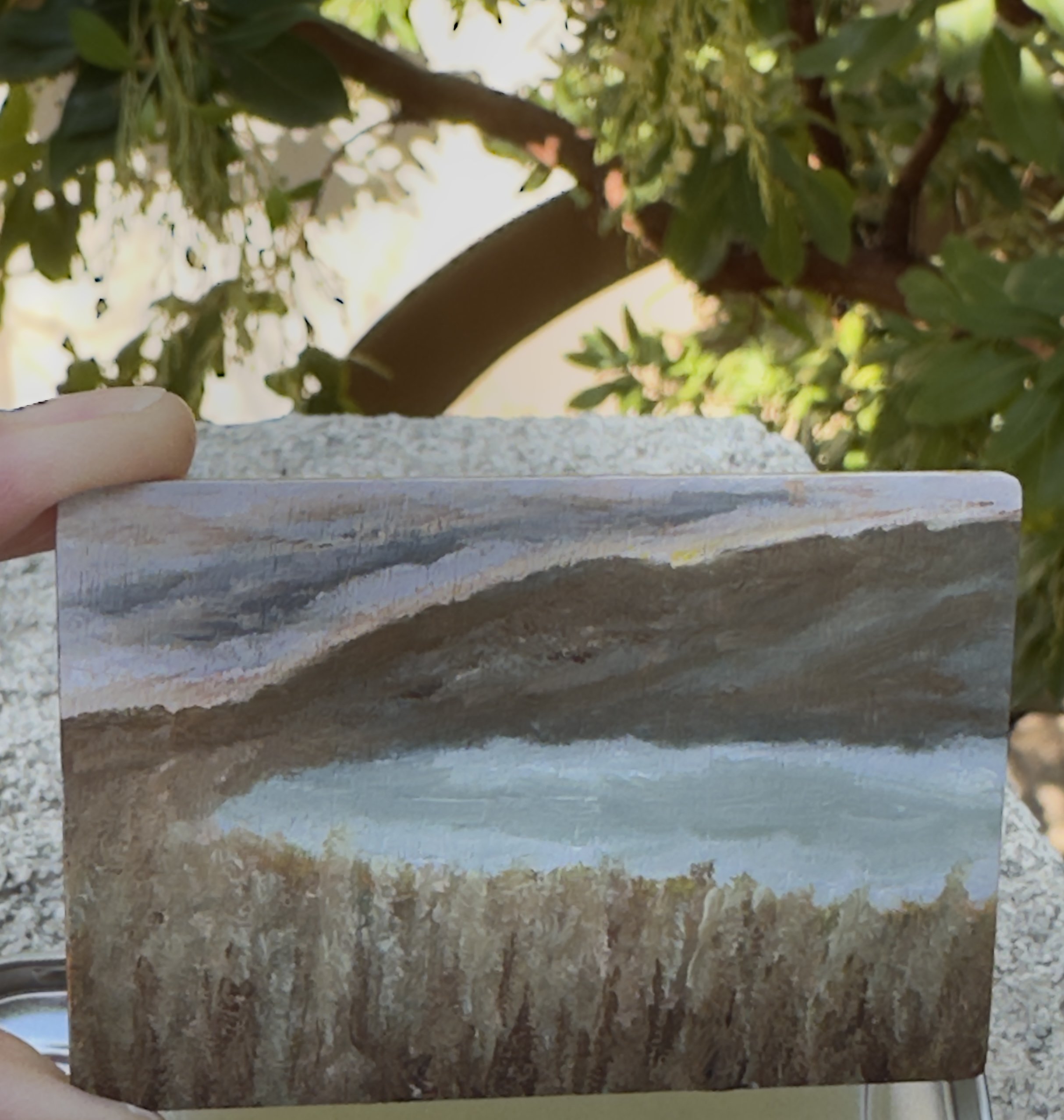 autumn morning original plein air oil painting altoids tin california