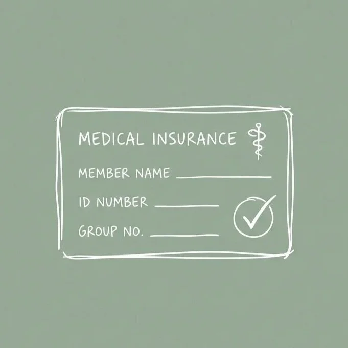 Line drawing of an insurance card