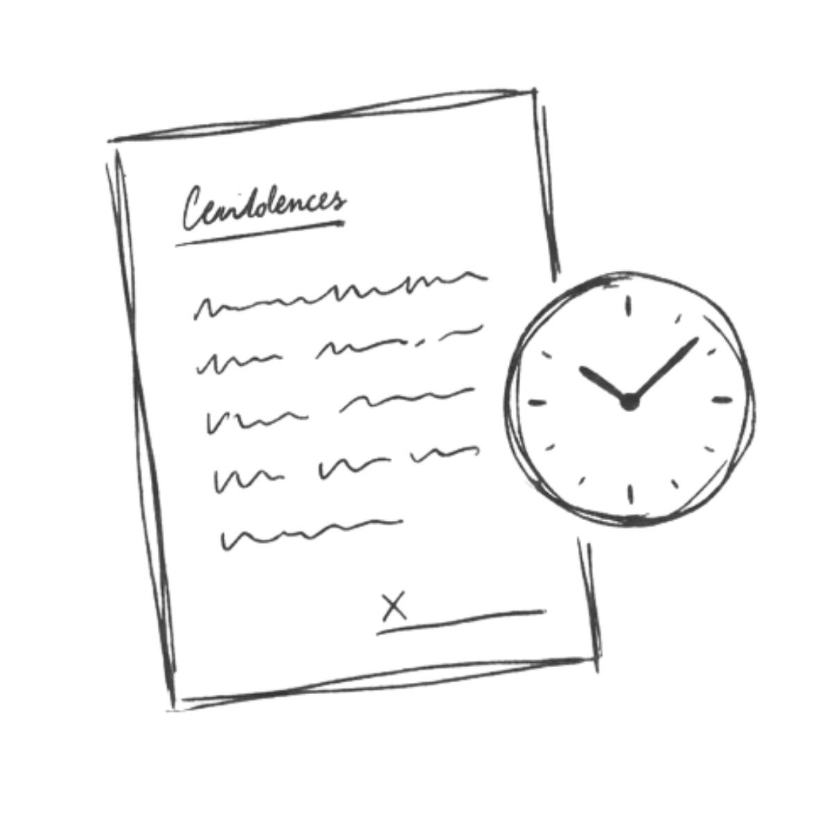 A clipboard with charts and a clock indicating time on the right side.