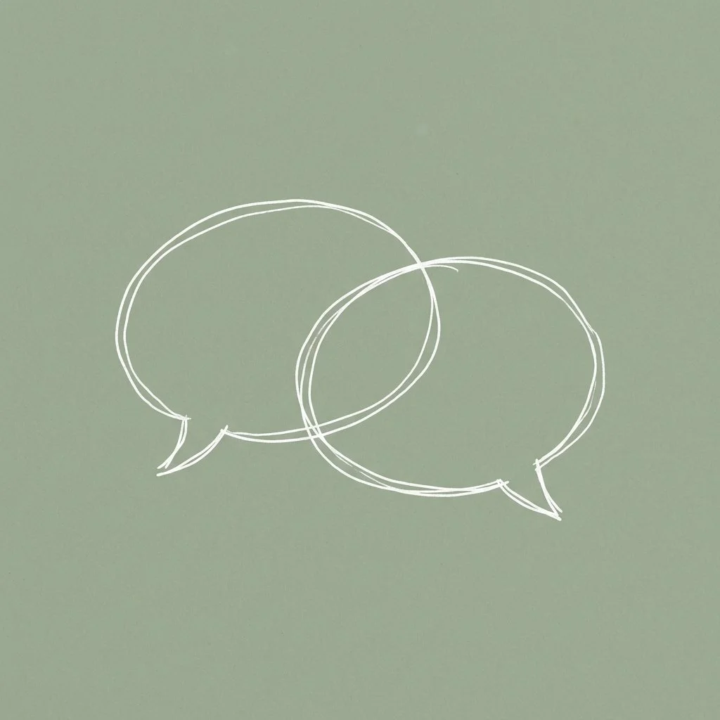 line drawing of speech bubbles