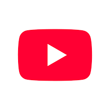YouTube logo with red play button and white play icon in the center