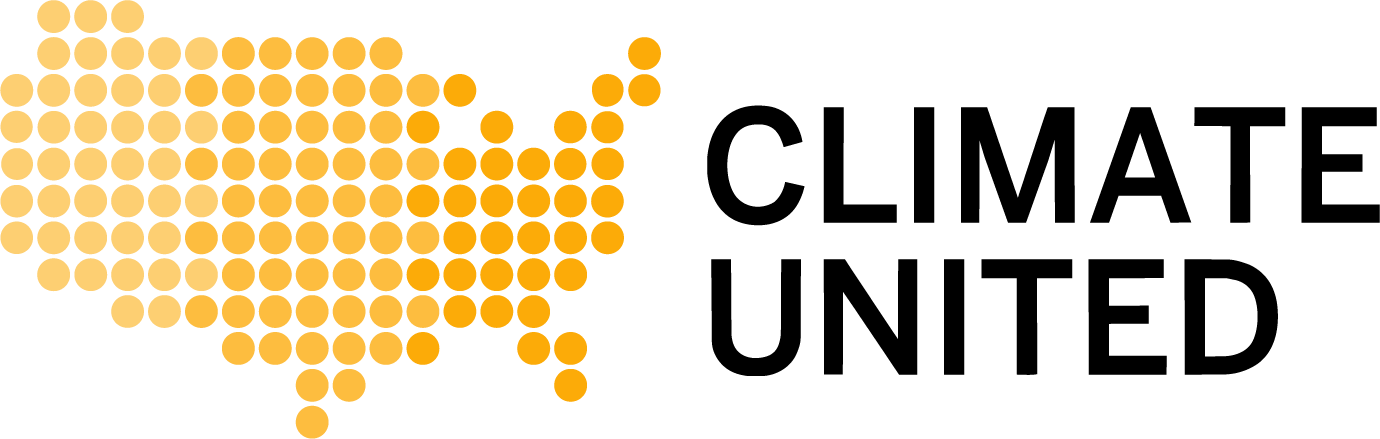 'Climate United' logo with yellow and black graphics and lettering.