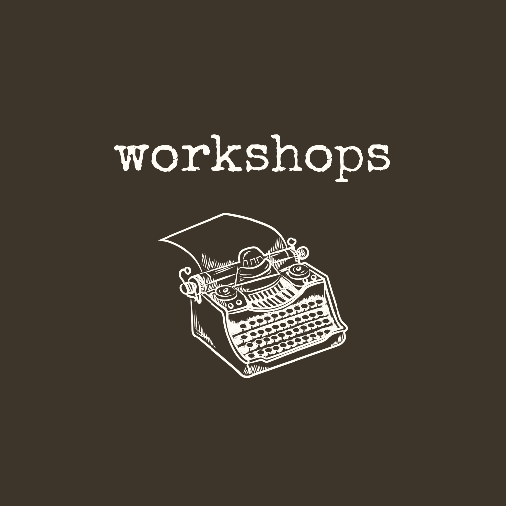 infographic with a typewriter and the word workshops