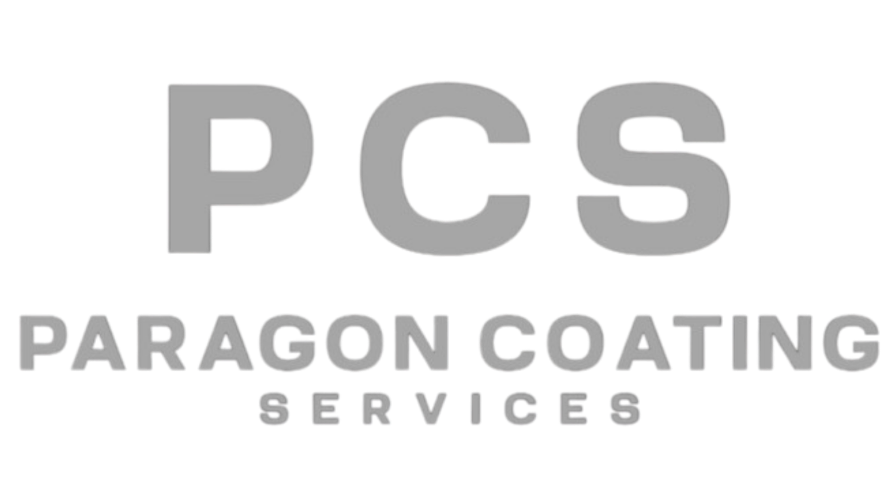 Logo for PCS Paragon Coating Service, featuring large grey letters 'PCS' at the top, with the words 'Paragon Coating' and 'Service' below in smaller grey text.