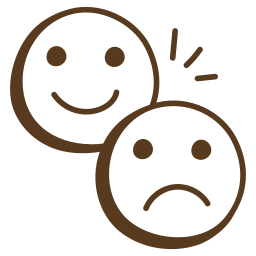 One happy face and one sad face icon