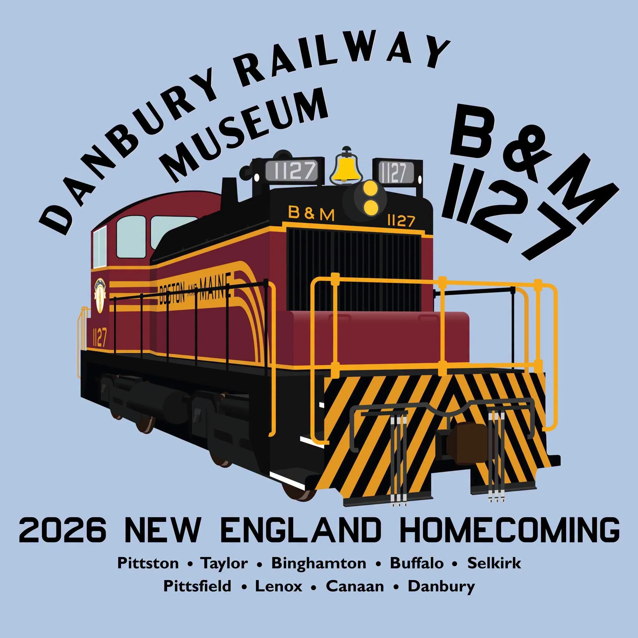 Boston and Maine 1127 New England Homecoming Shirt, Danbury Railway Museum