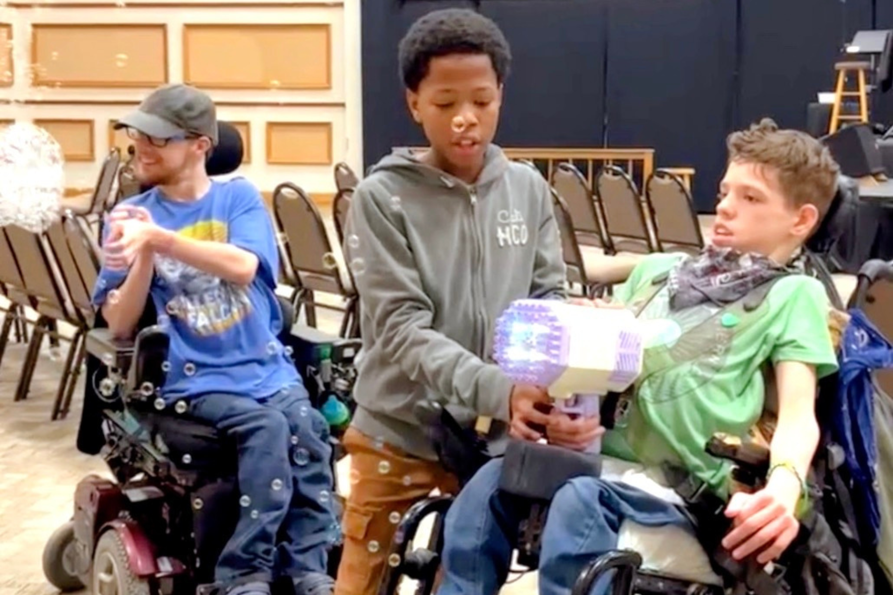 Youth participants are enjoying an inclusive activity designed to encourage connection and engagement.
