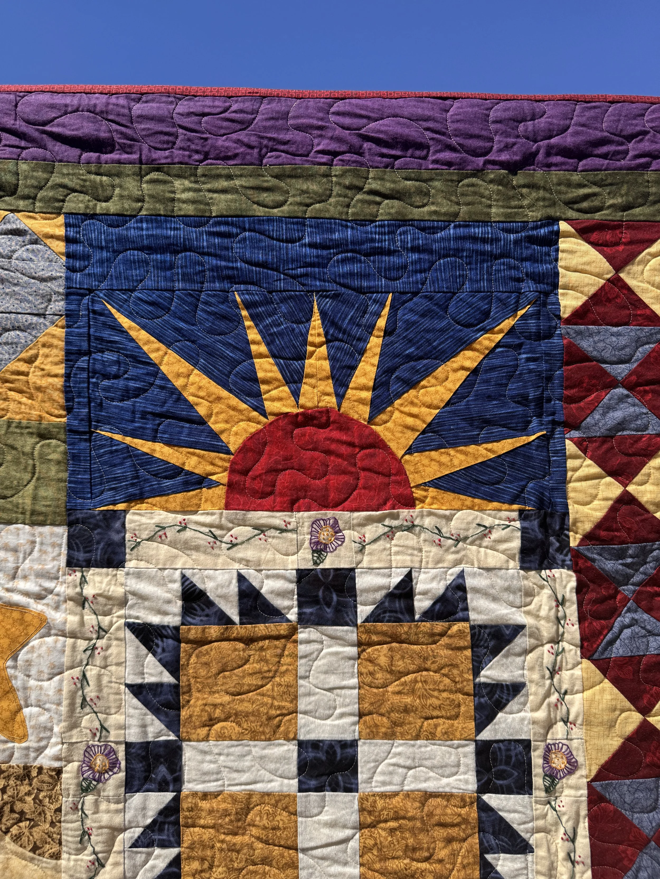 "Caught Up in Stitches" BOTM Sampler Sun Block (Pattern: Jolyn Buhl)