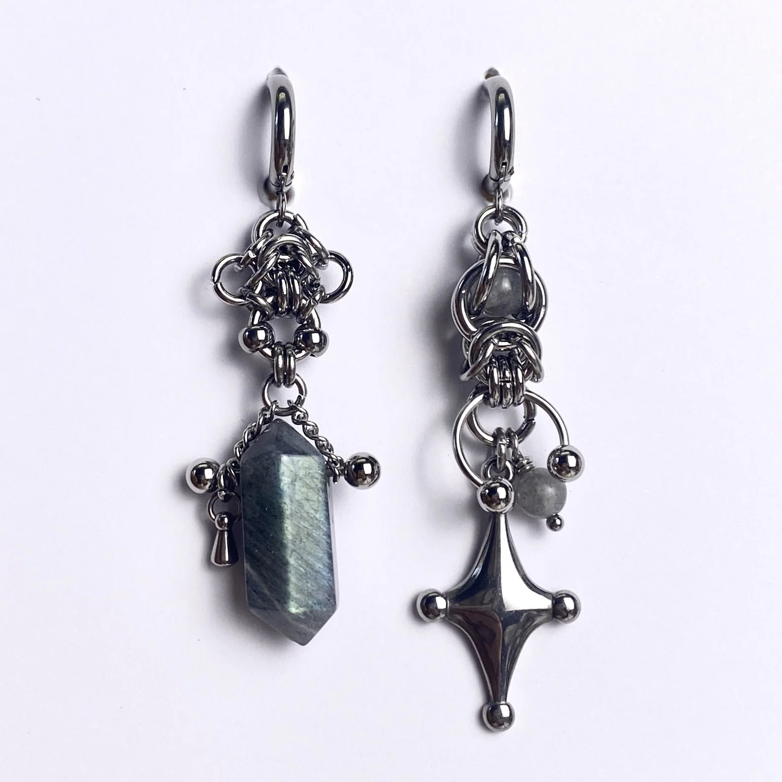 Labradorite Luck Hoops