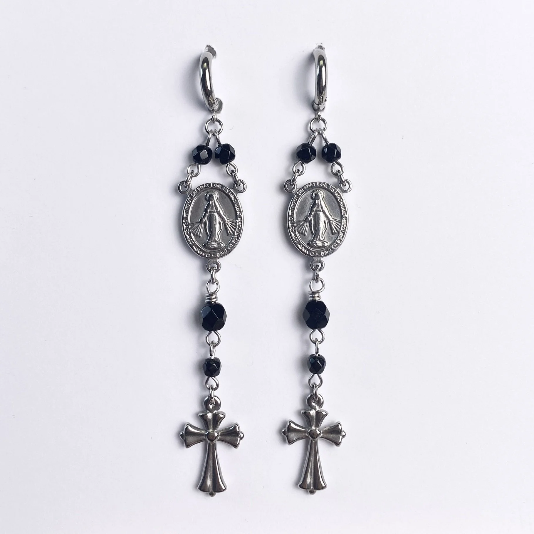 Dark Rosary Hoops