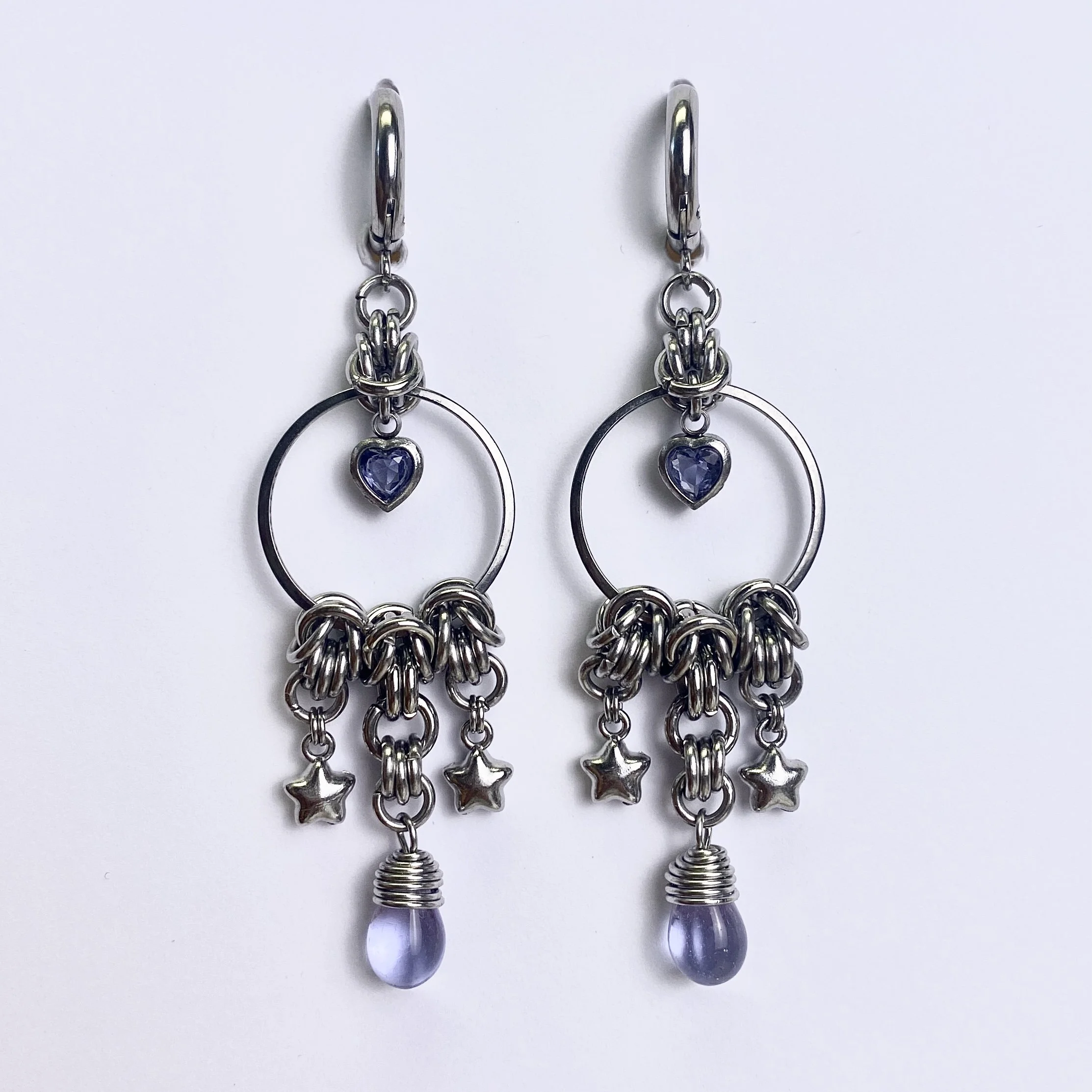 Periwnkle Chandelier Hoops
