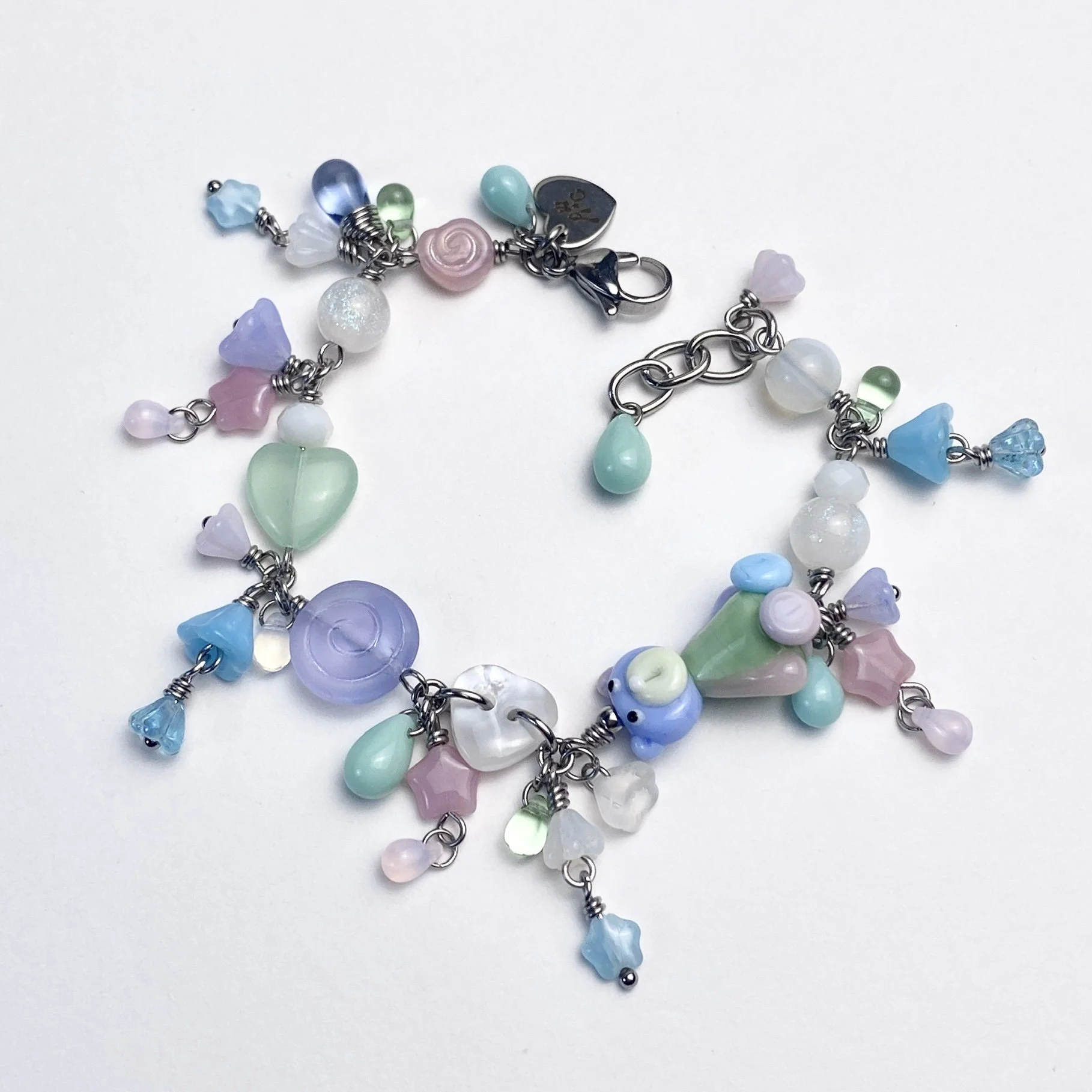 Patchwork Teddy Charm Bracelet
