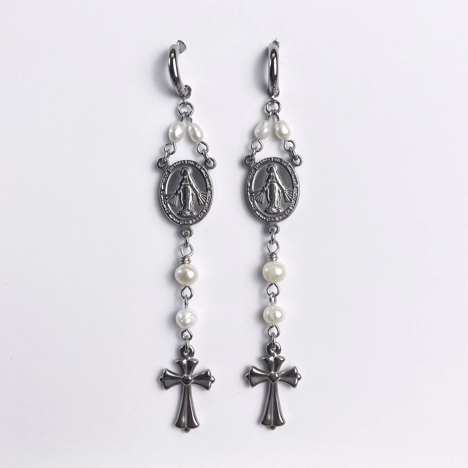 Pearly Rosary Hoops